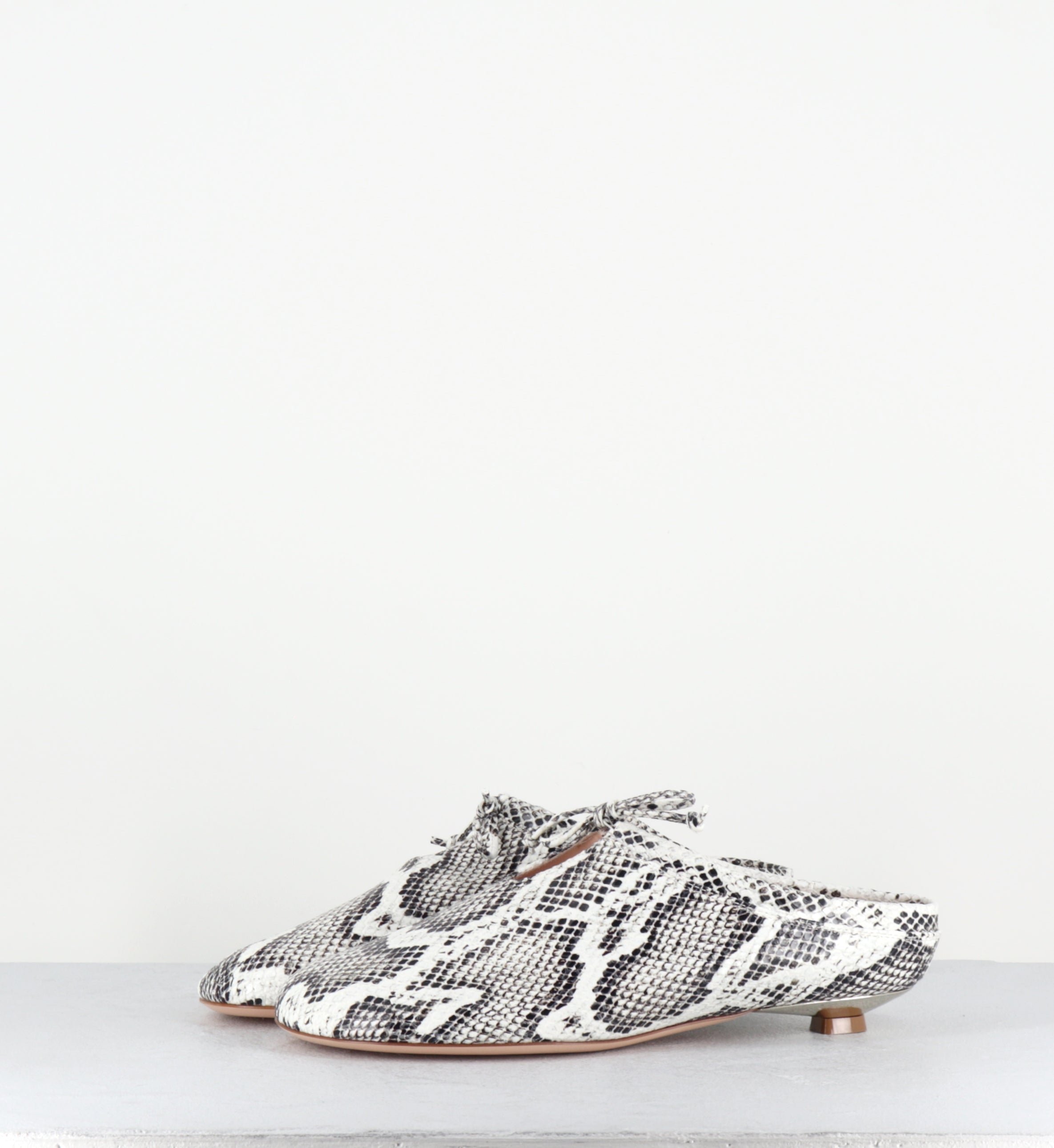 Mules en cuir imprimé serpent - MULE MIBIA FOG