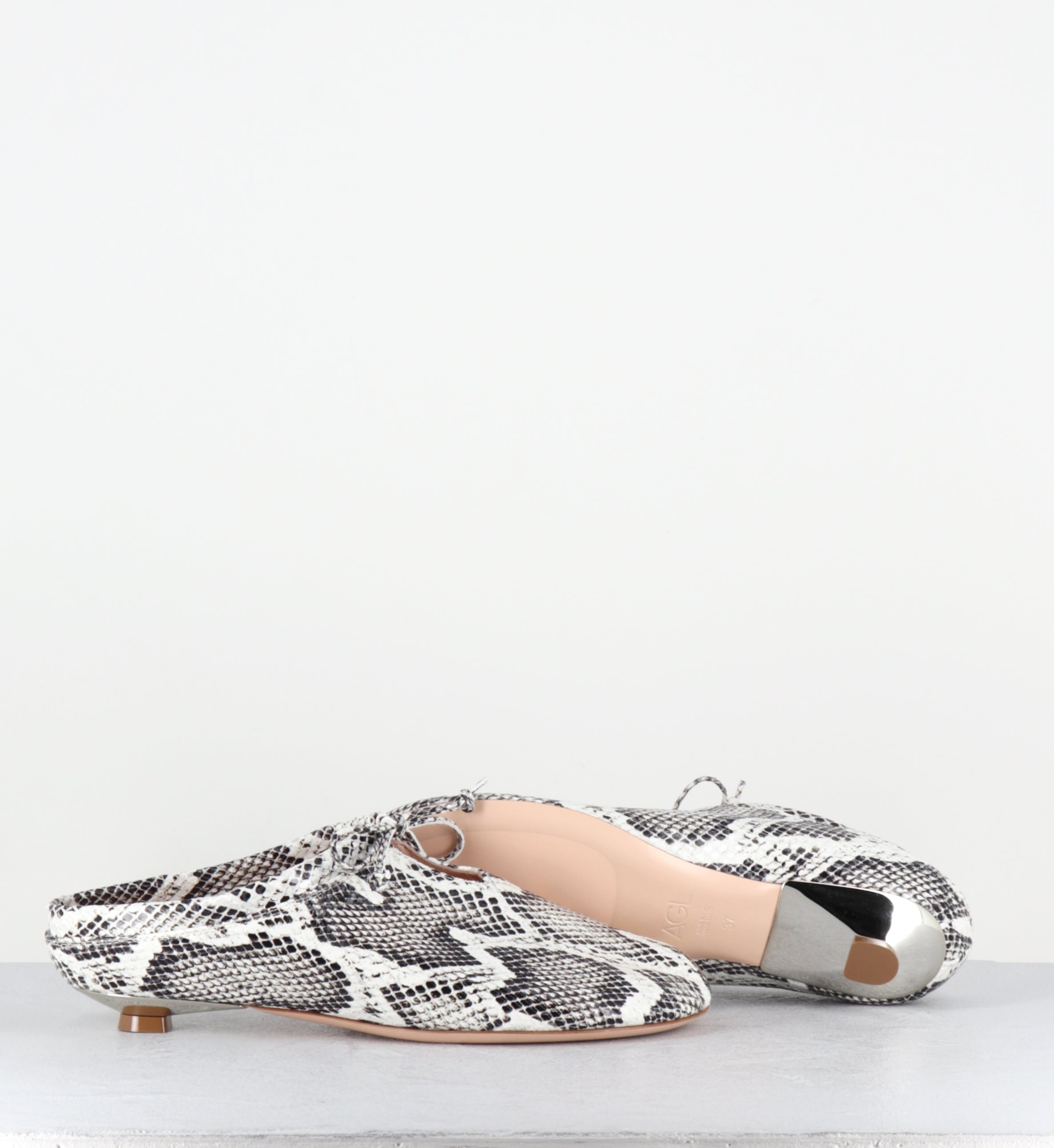 Mules en cuir imprimé serpent - MULE MIBIA FOG