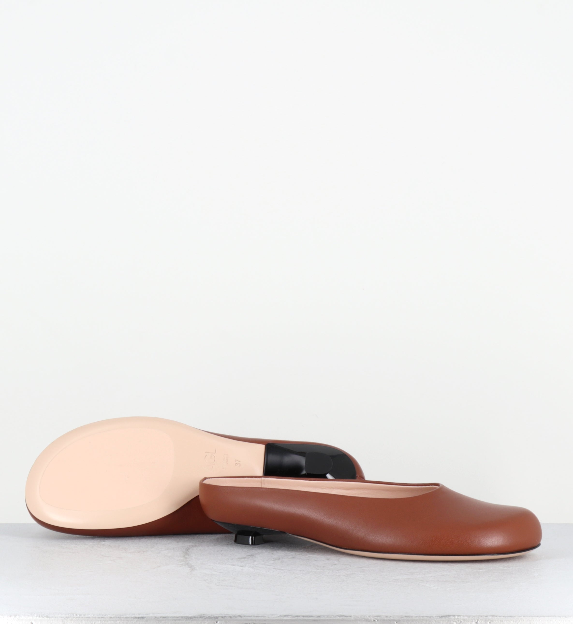 Mules en cuir camel bout rond - MULE SOFTY SYRUP