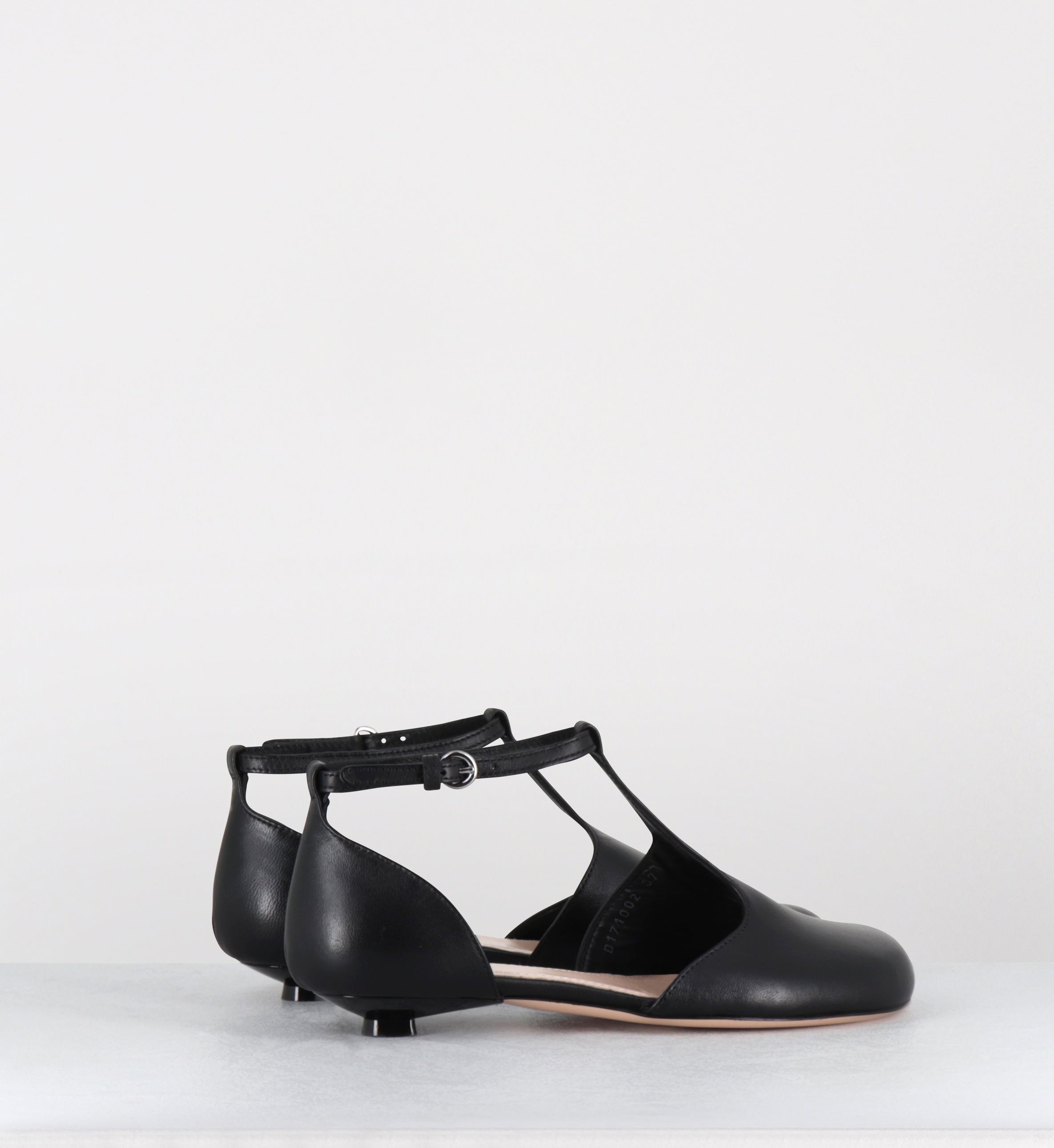 Ballerines à bride en cuir noir petit talon - BALLET SOFTY NERO