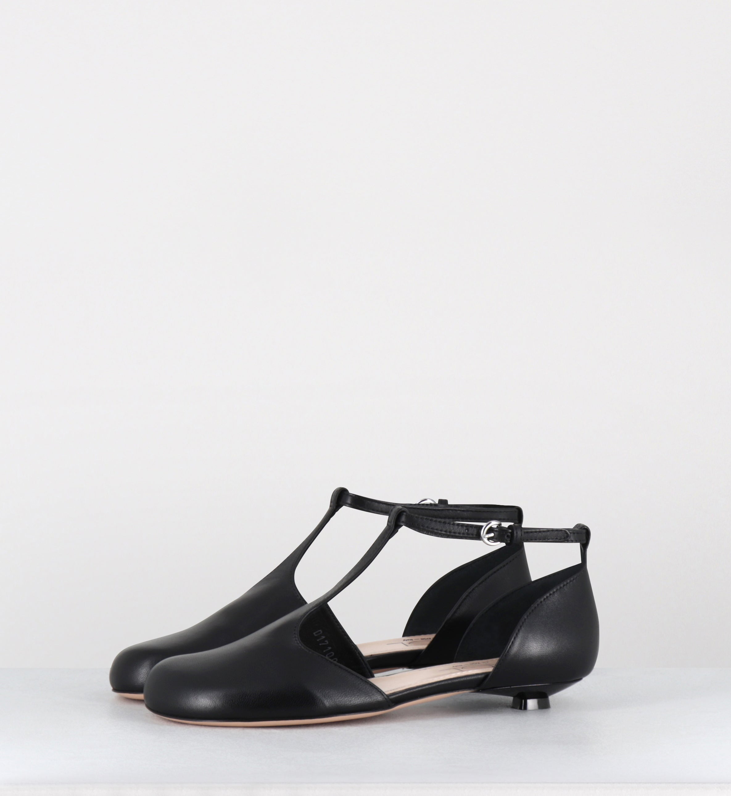 Ballerines à bride en cuir noir petit talon - BALLET SOFTY NERO