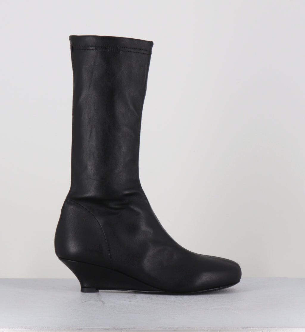 Boots compensées cuir stretch noir - STRETCH NERO