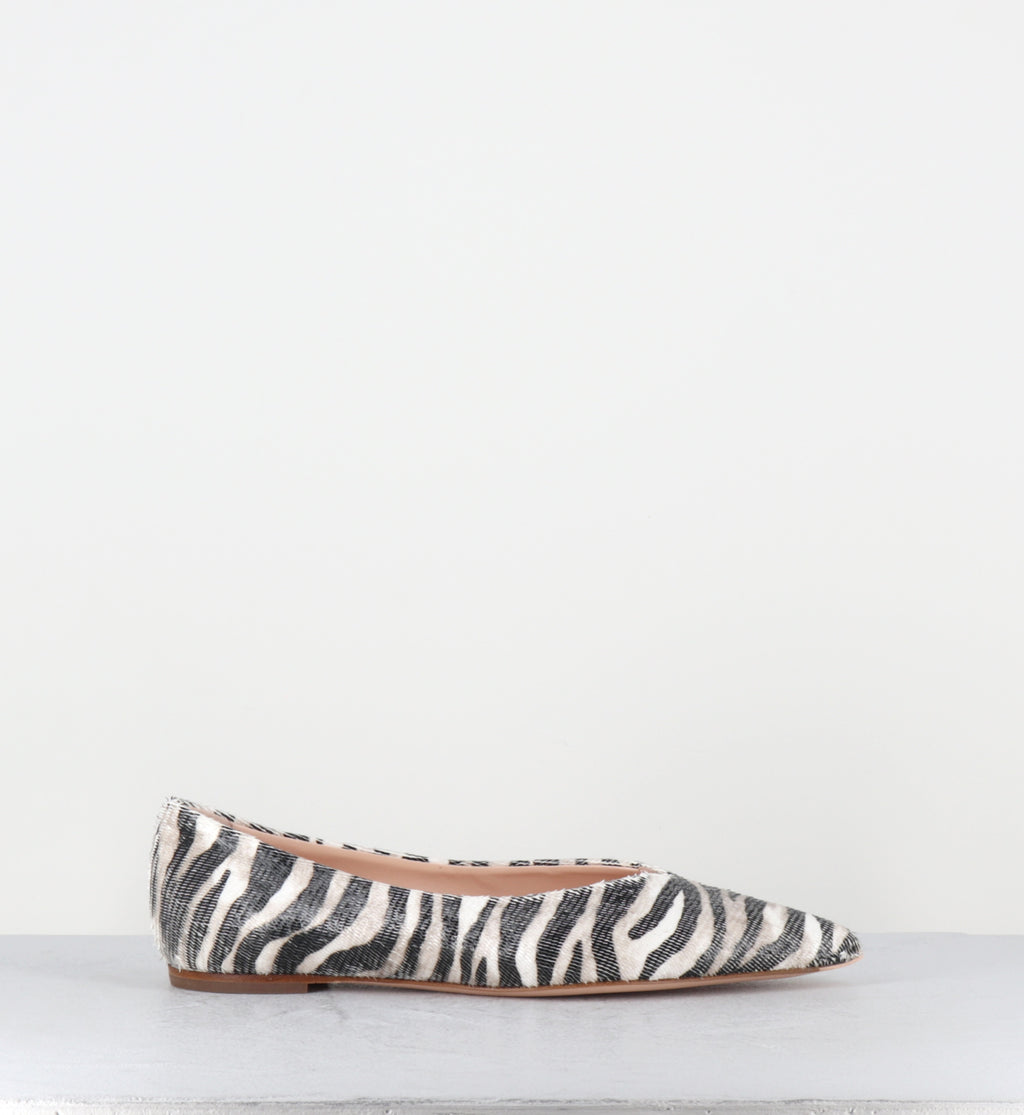 Ballerines pointues en cuir zèbre - BALLET GREVY BLACK