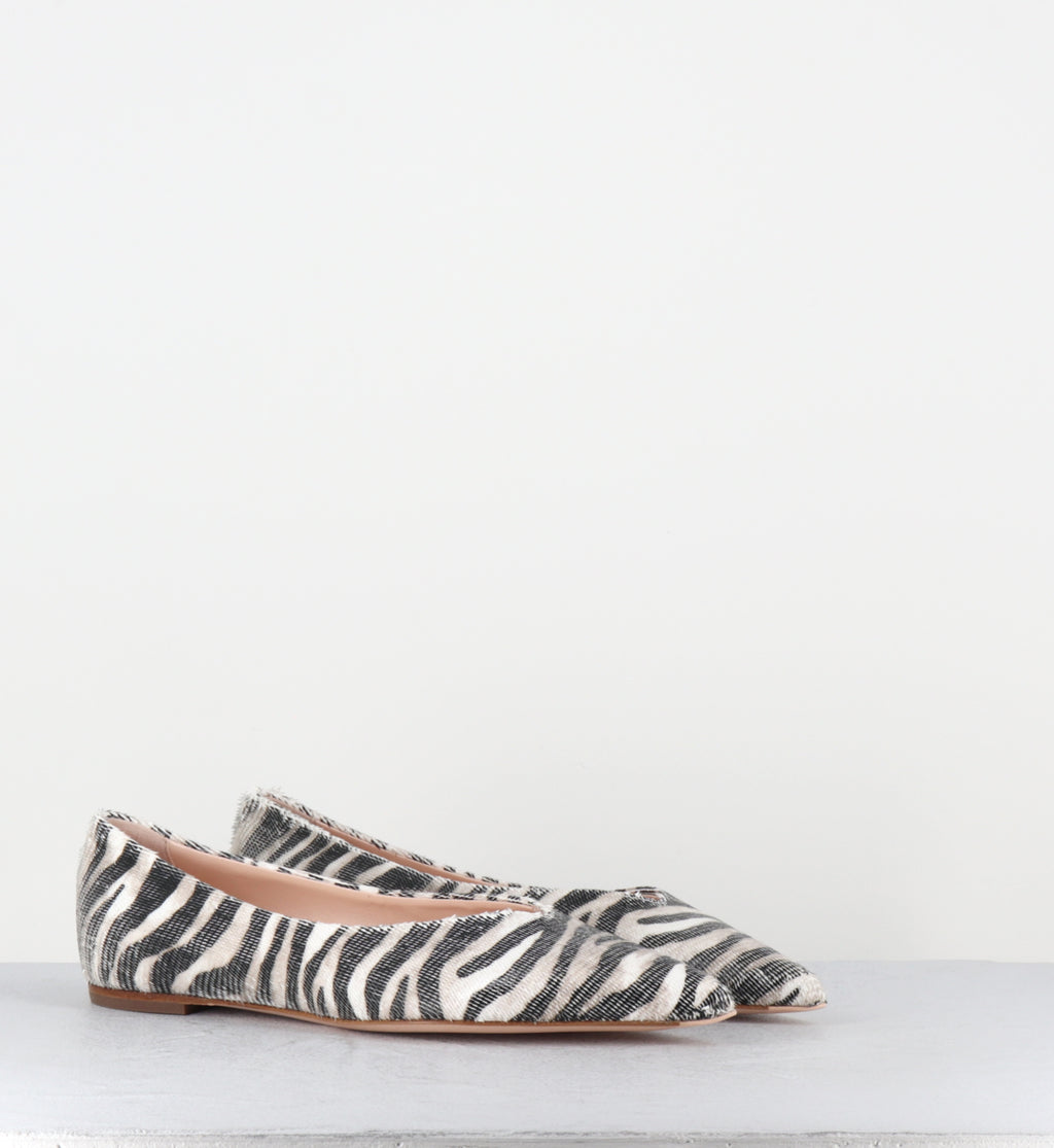 Ballerines pointues en cuir zèbre - BALLET GREVY BLACK