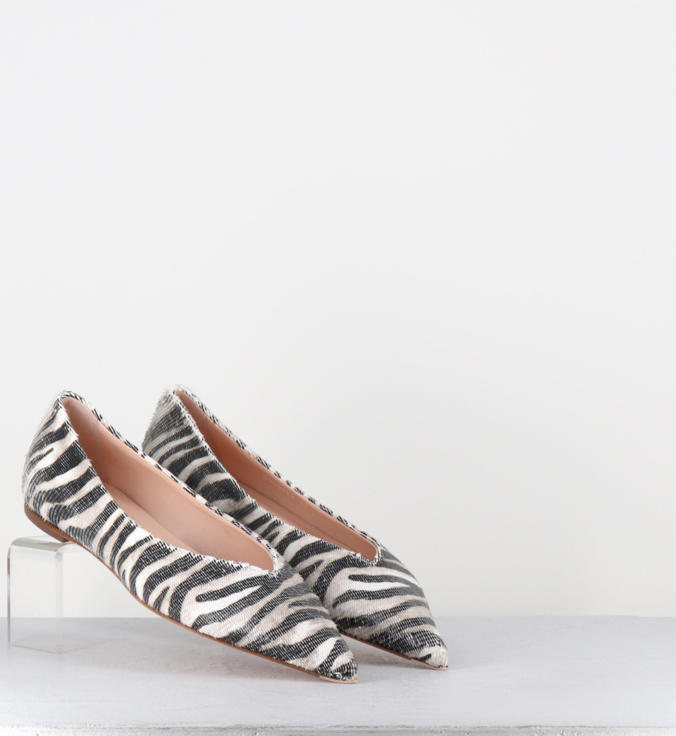 Ballerines pointues en cuir zèbre - BALLET GREVY BLACK