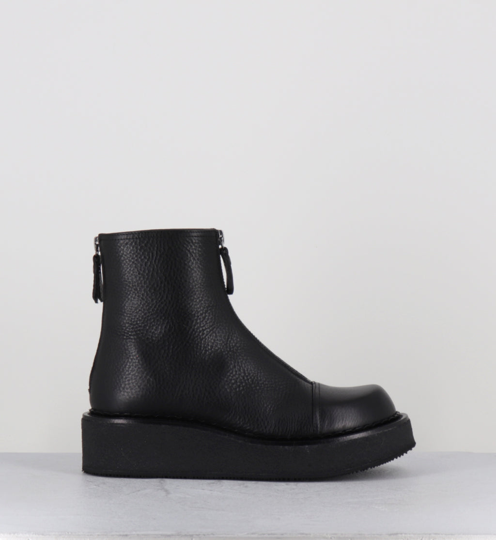 Boots compensées cuir noir zip - LINFA LOWBOOT NERO