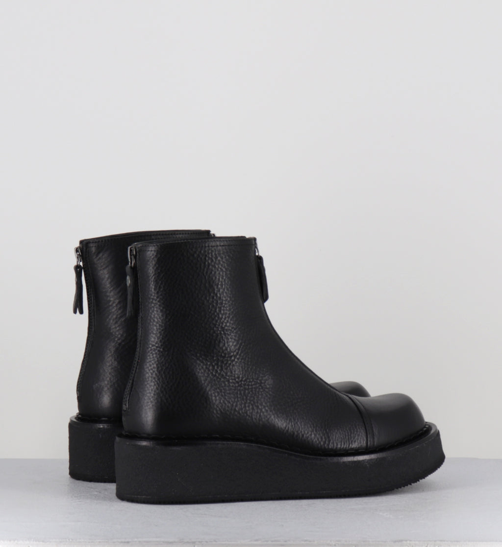 Boots compensées cuir noir zip - LINFA LOWBOOT NERO