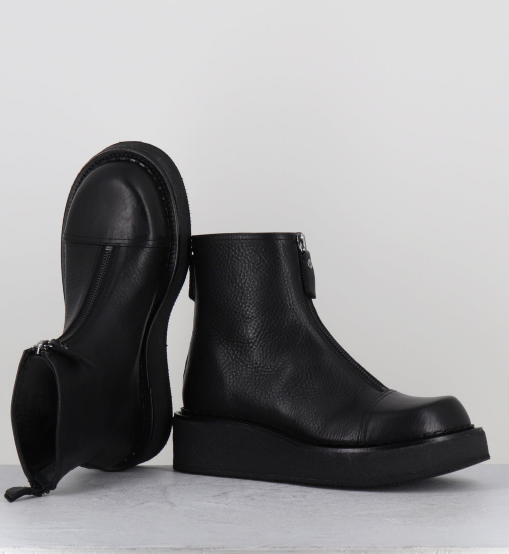 Boots compensées cuir noir zip - LINFA LOWBOOT NERO