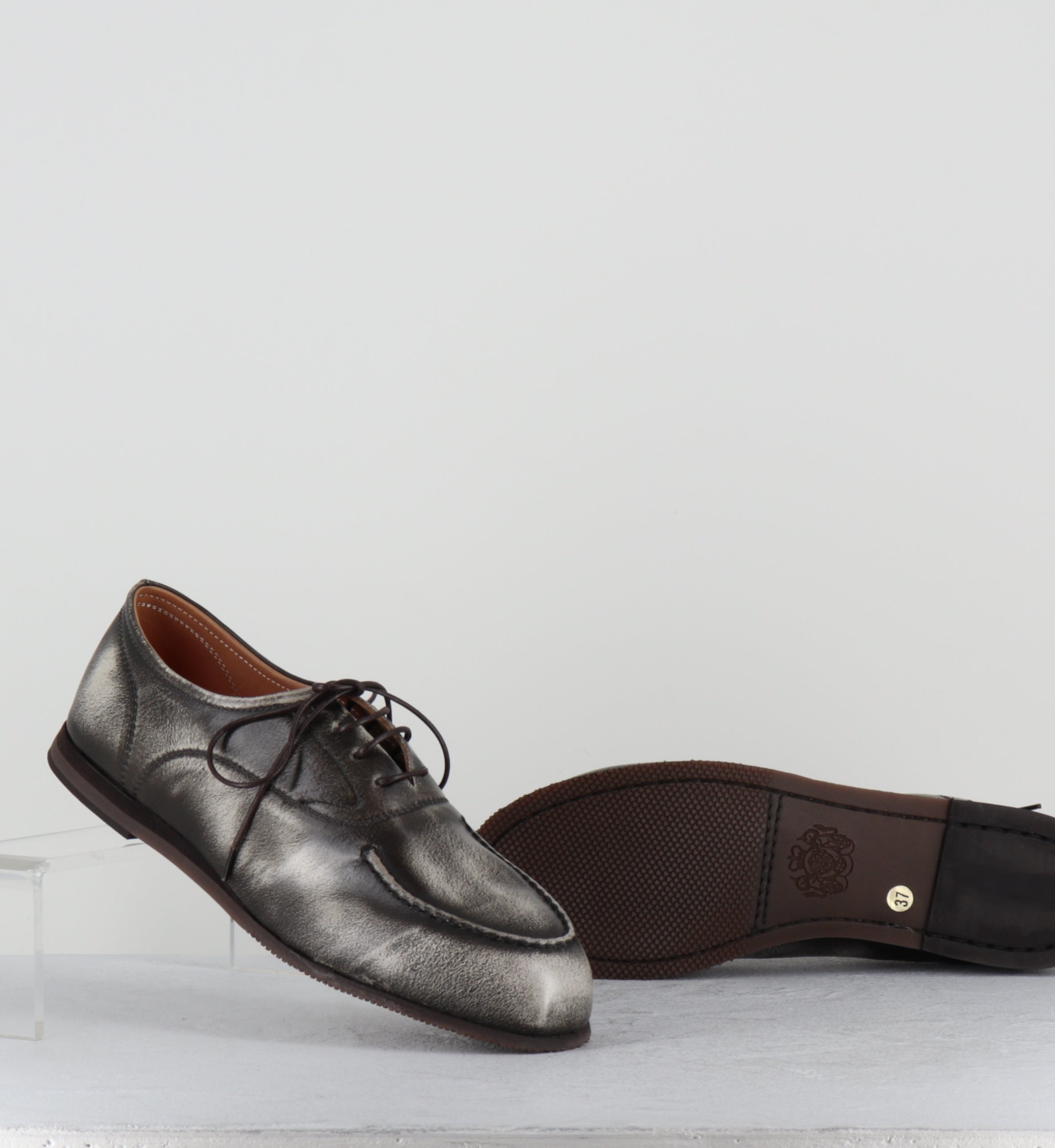 chaussures bateaux à lacet sen cuir anthracite - ESSENTIAL 98010 CALCARE