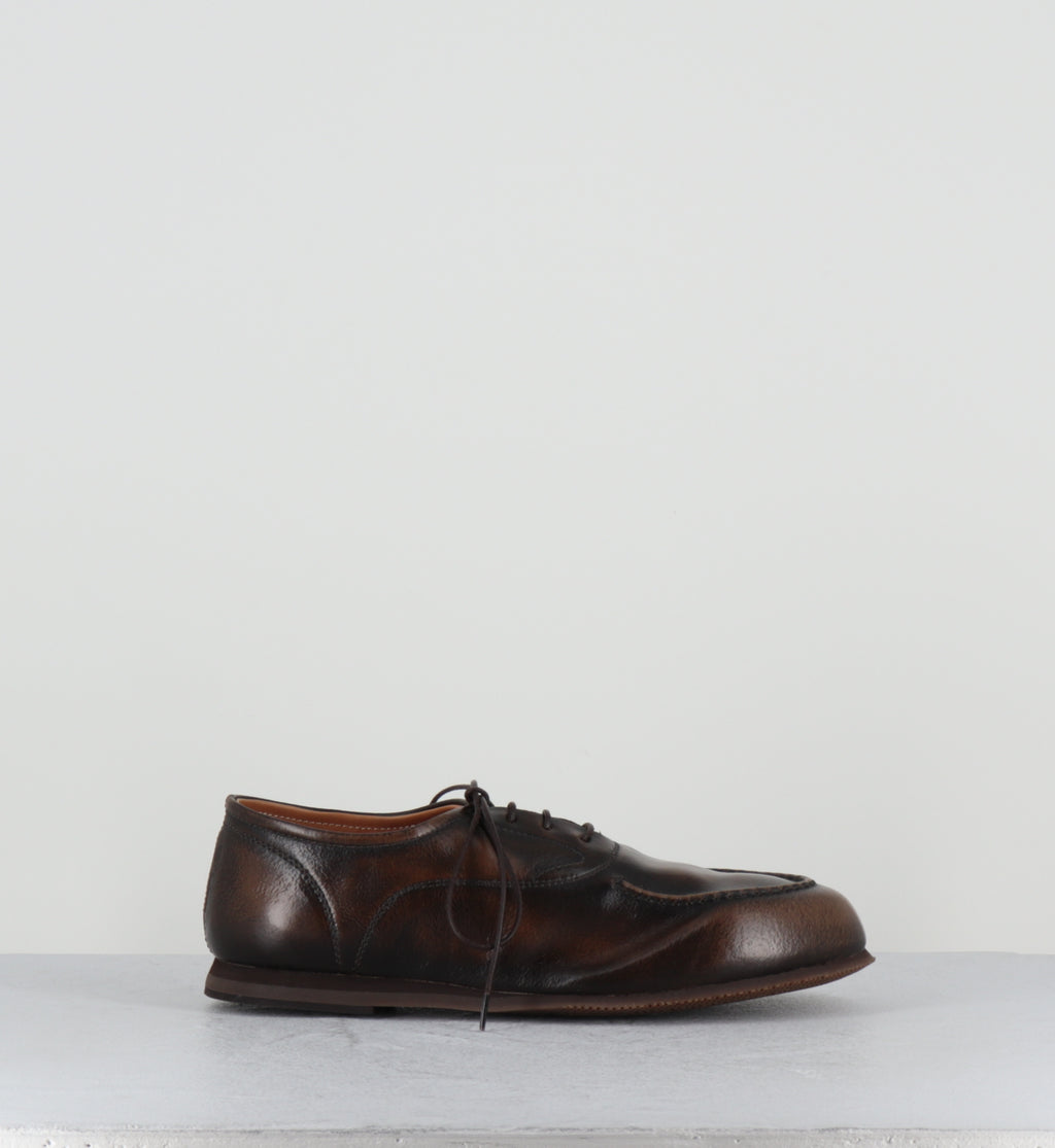 chaussures bateaux à lacet sen cuir marron brossé - ESSENTIAL 98010 FARRO