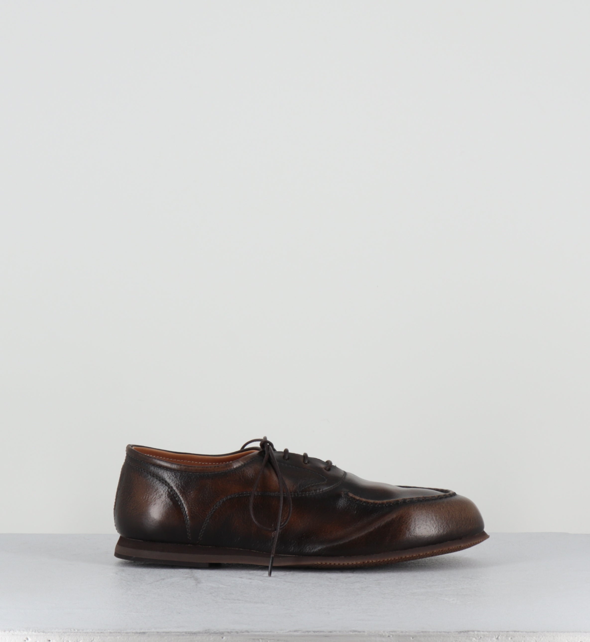 chaussures bateaux à lacet sen cuir marron brossé - ESSENTIAL 98010 FARRO