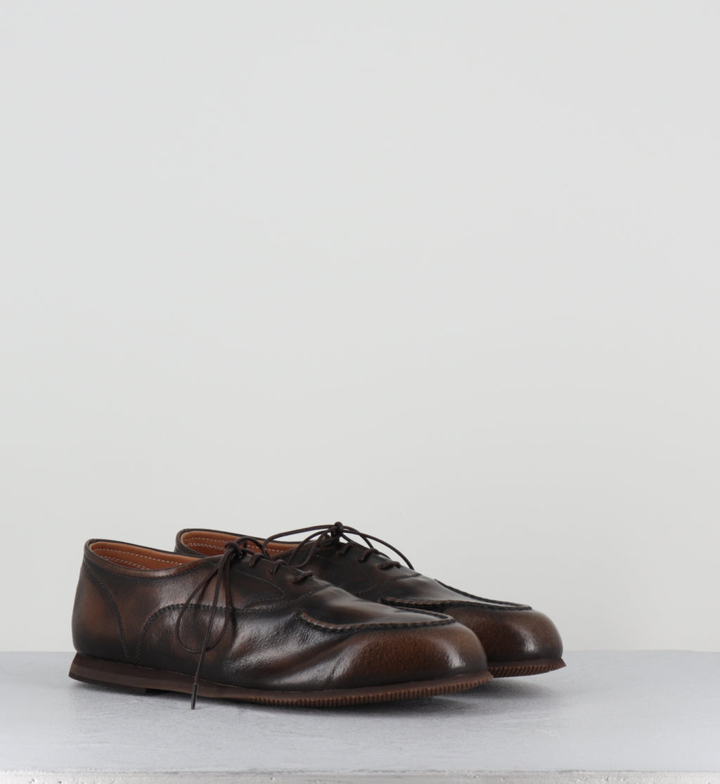 chaussures bateaux à lacet sen cuir marron brossé - ESSENTIAL 98010 FARRO