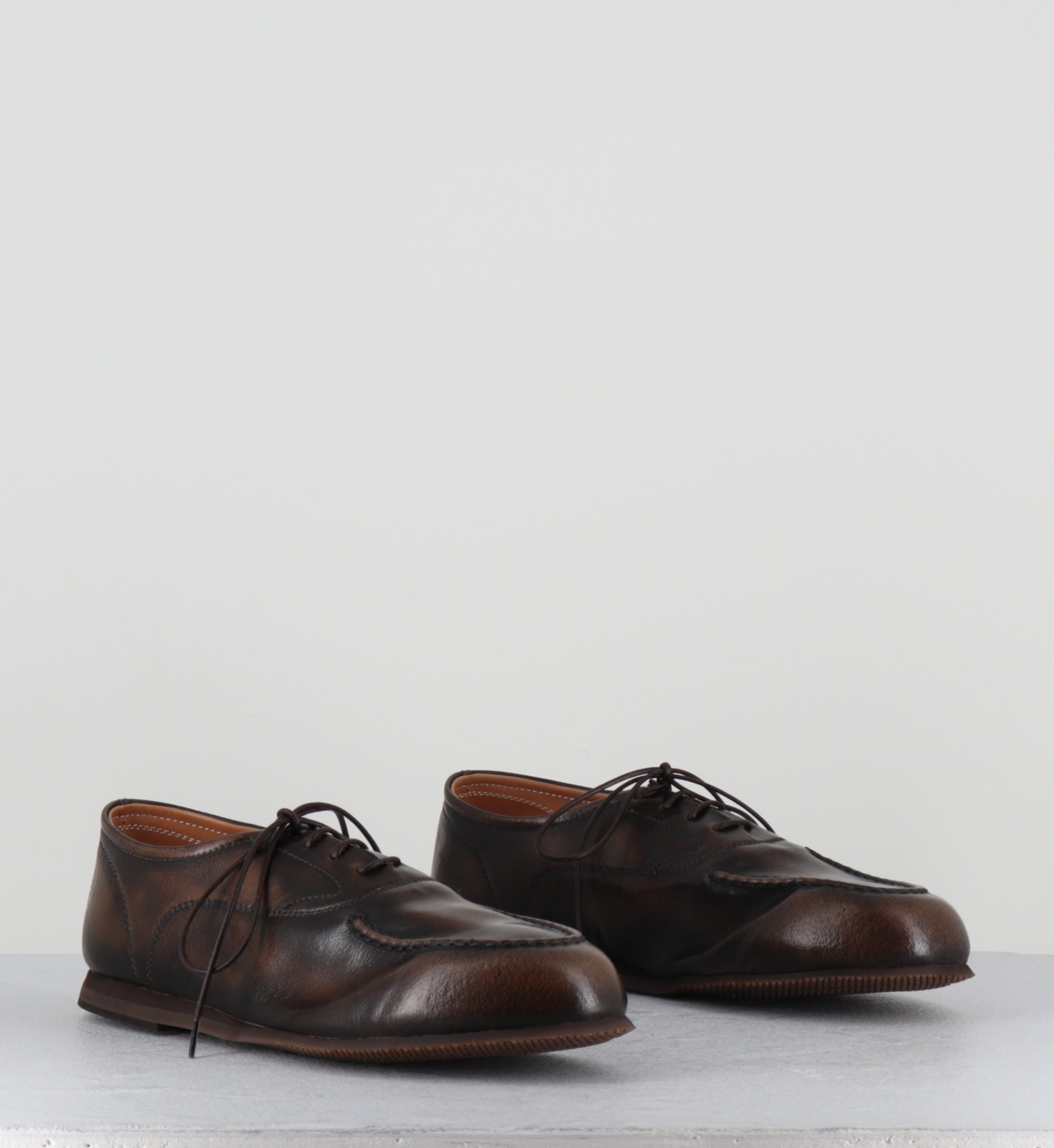 chaussures bateaux à lacet sen cuir marron brossé - ESSENTIAL 98010 FARRO