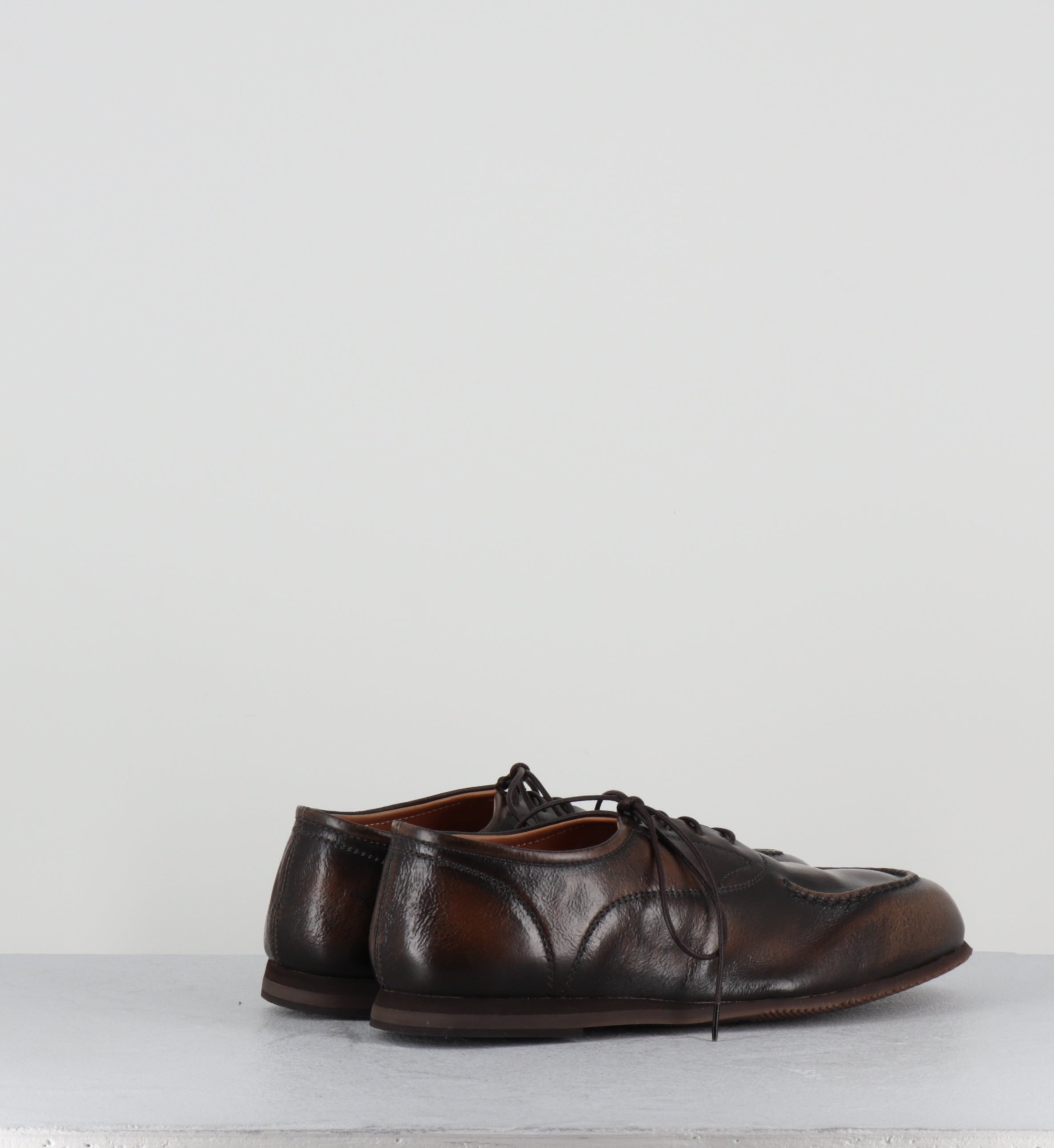 chaussures bateaux à lacet sen cuir marron brossé - ESSENTIAL 98010 FARRO