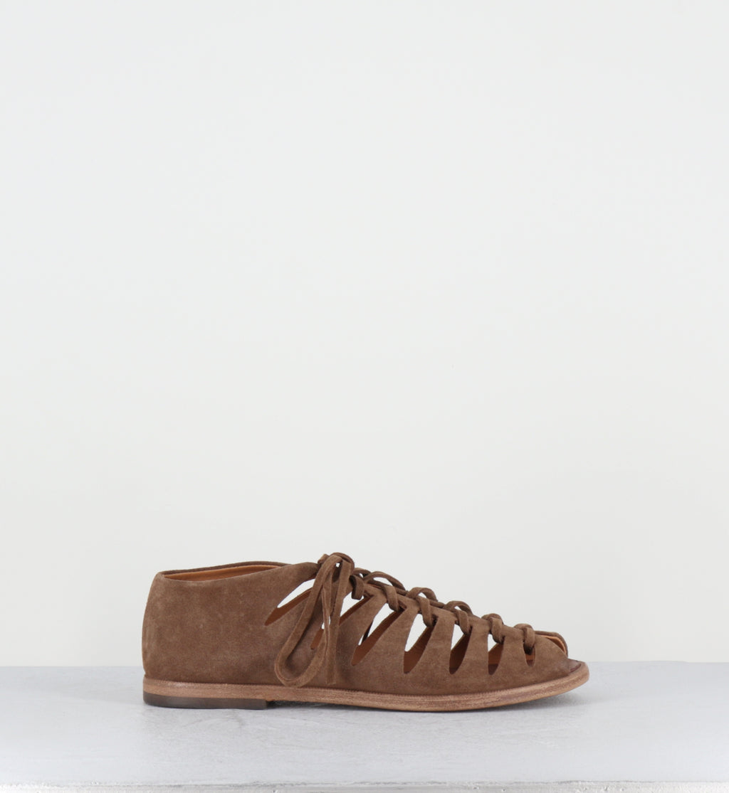 Sandales à lacets en daim marron - XENIA 45013 SIGARO