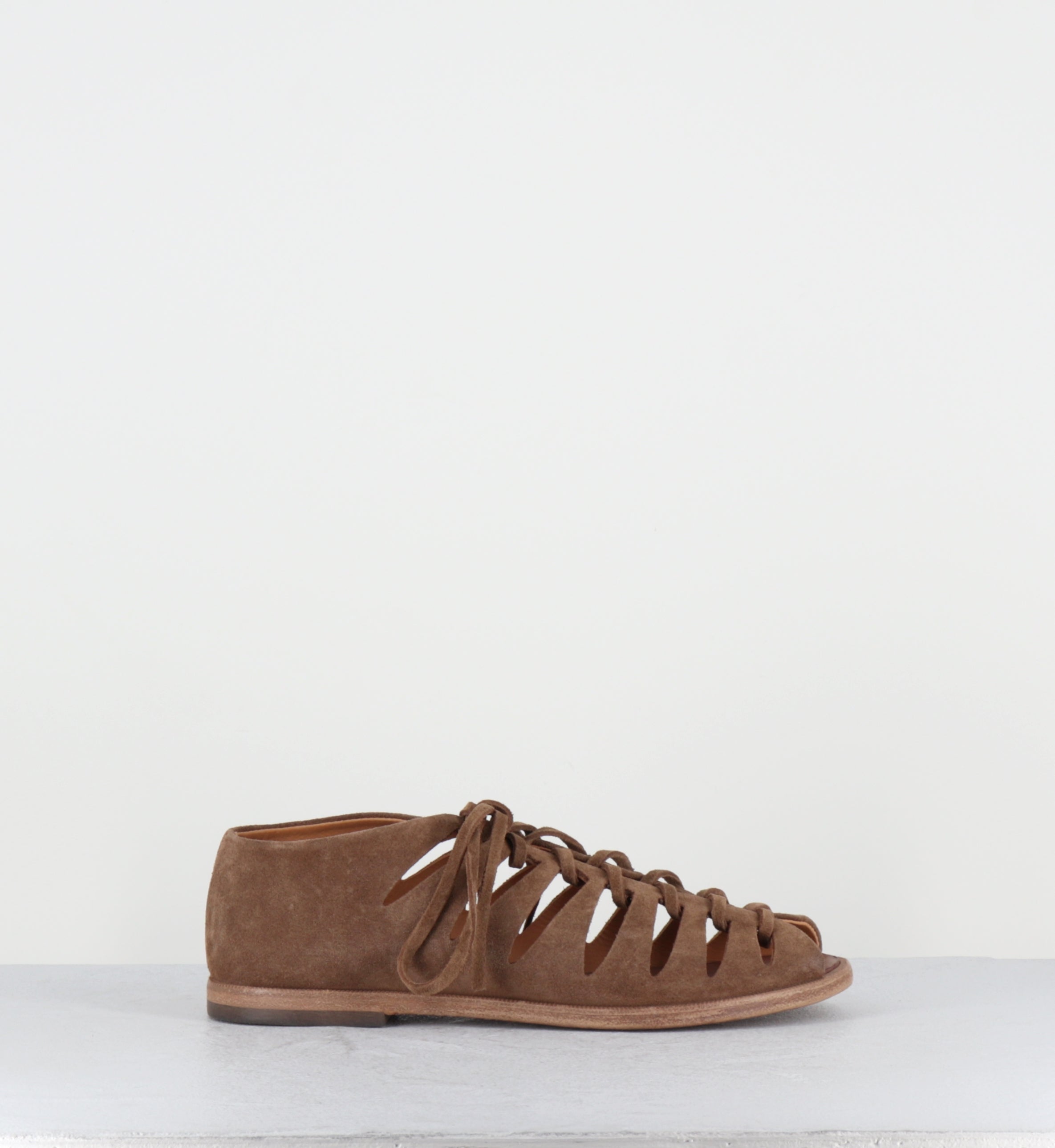 Sandales à lacets en daim marron - XENIA 45013 SIGARO
