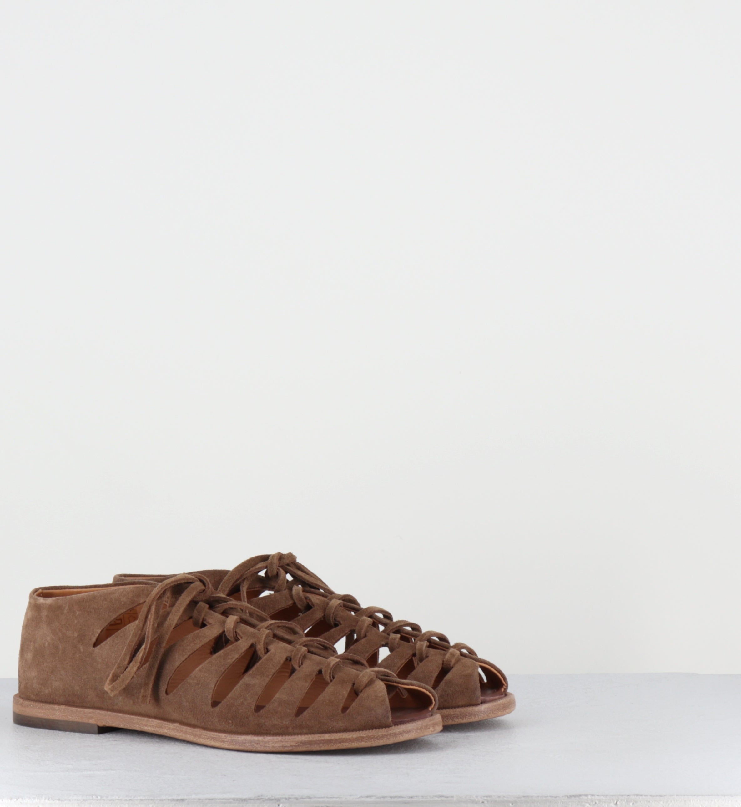 Sandales à lacets en daim marron - XENIA 45013 SIGARO
