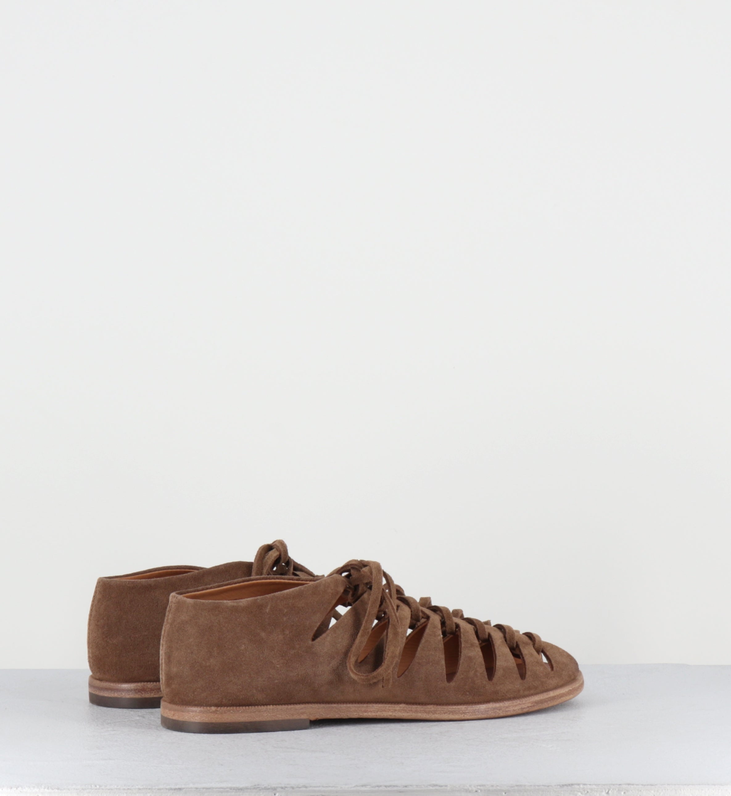 Sandales à lacets en daim marron - XENIA 45013 SIGARO