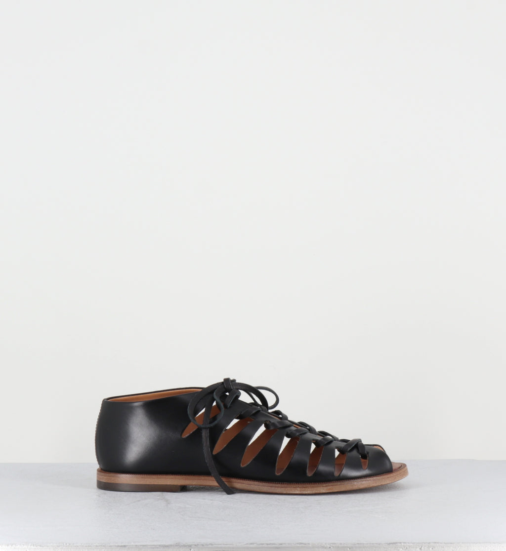 Sandales à lacets en cuir noir - XENIA 45013 DIVA BLACK