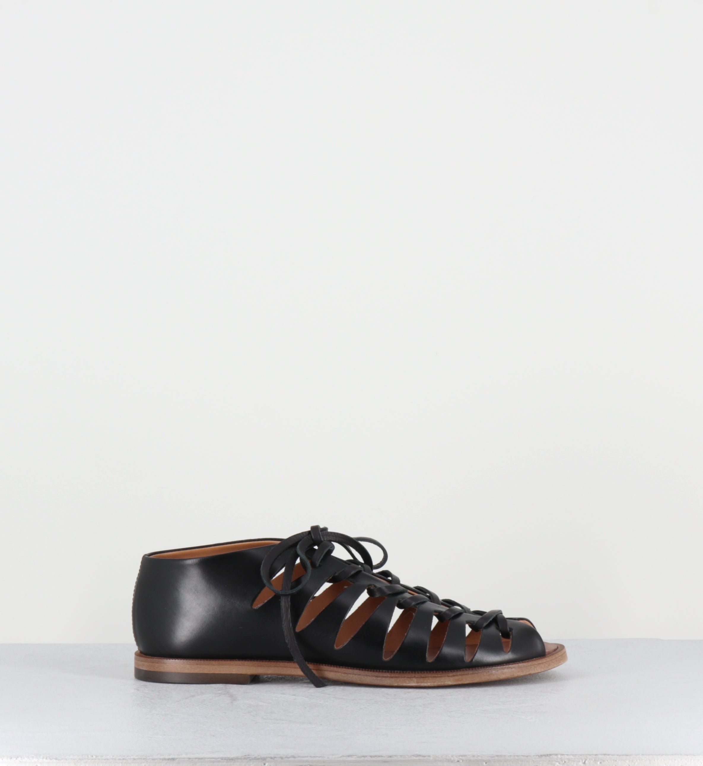 Sandales à lacets en cuir noir - XENIA 45013 DIVA BLACK