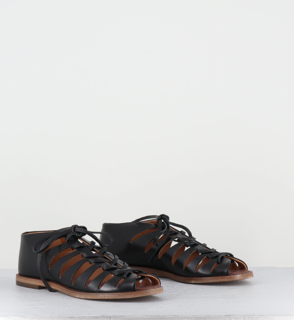Sandales à lacets en cuir noir - XENIA 45013 DIVA BLACK