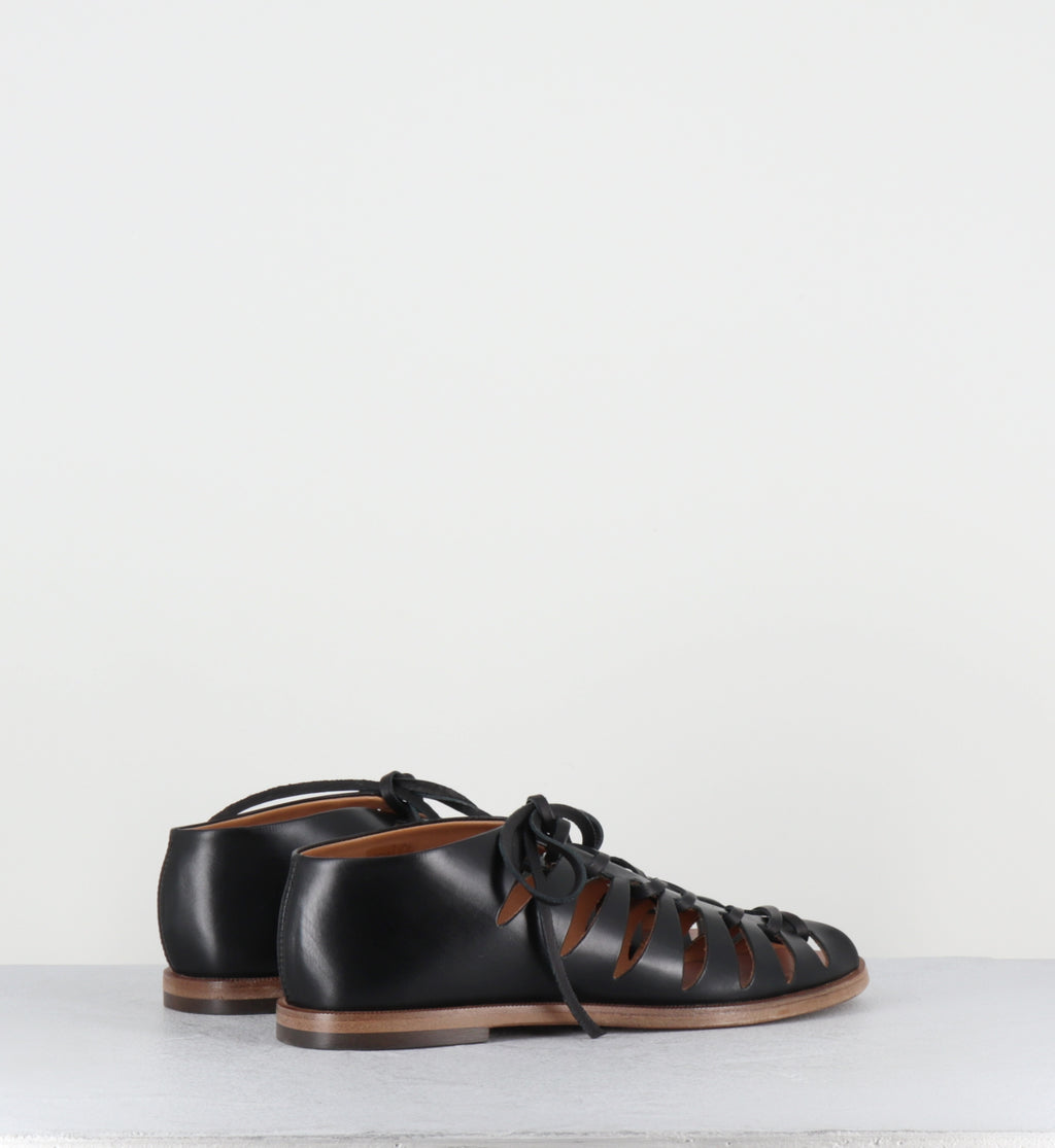 Sandales à lacets en cuir noir - XENIA 45013 DIVA BLACK