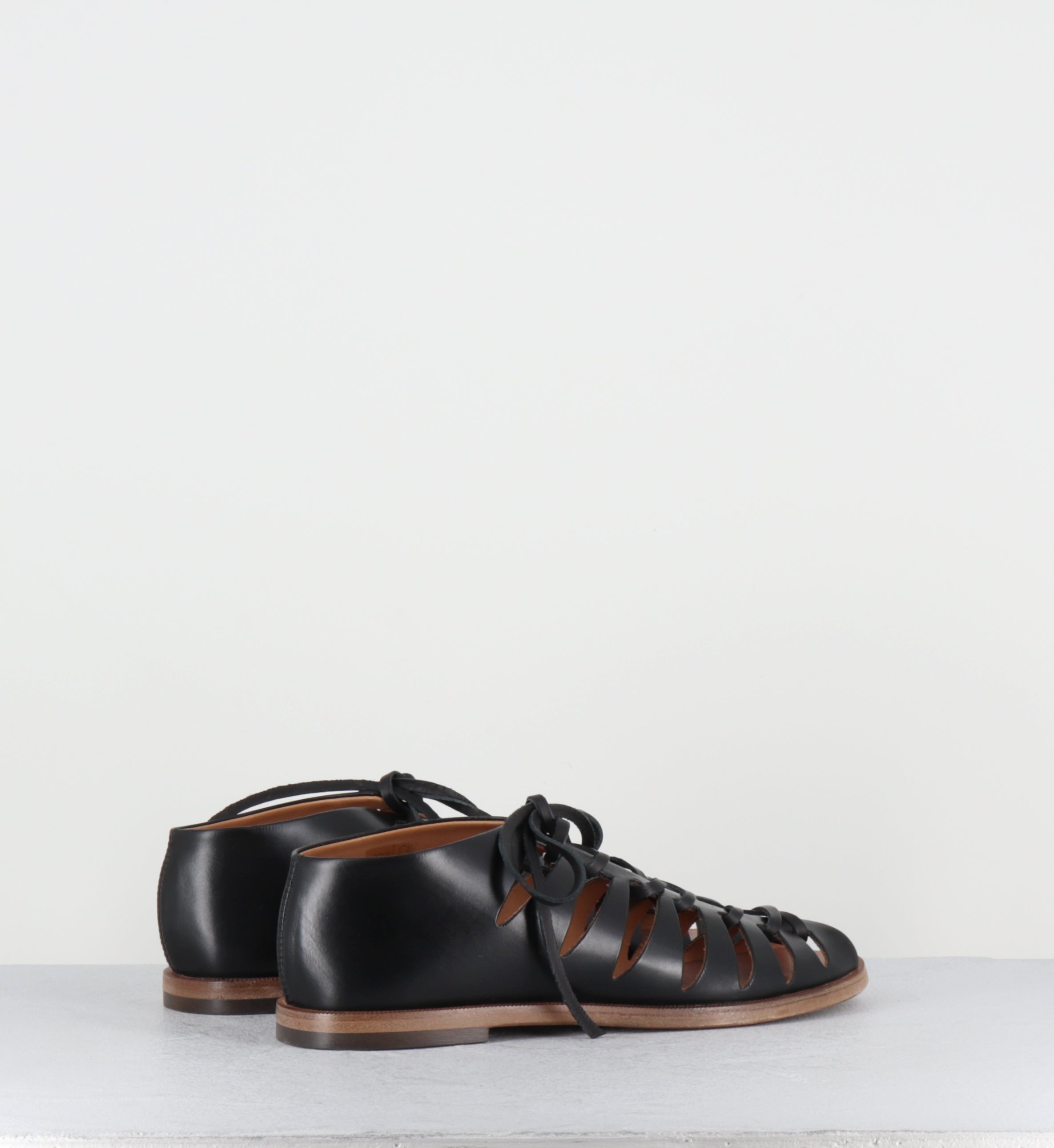 Sandales à lacets en cuir noir - XENIA 45013 DIVA BLACK