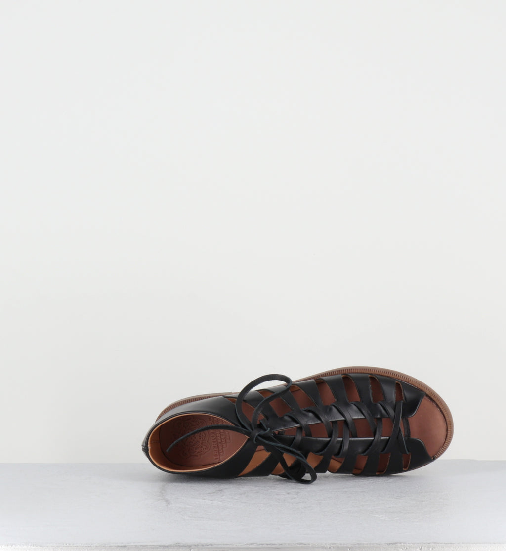 Sandales à lacets en cuir noir - XENIA 45013 DIVA BLACK