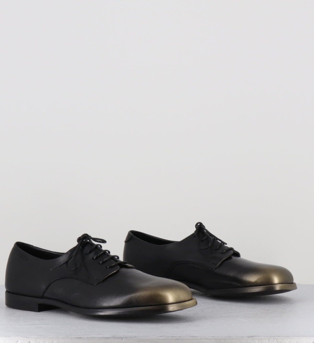 Derby en cuir noir et doré - 62370  TELATO NERO