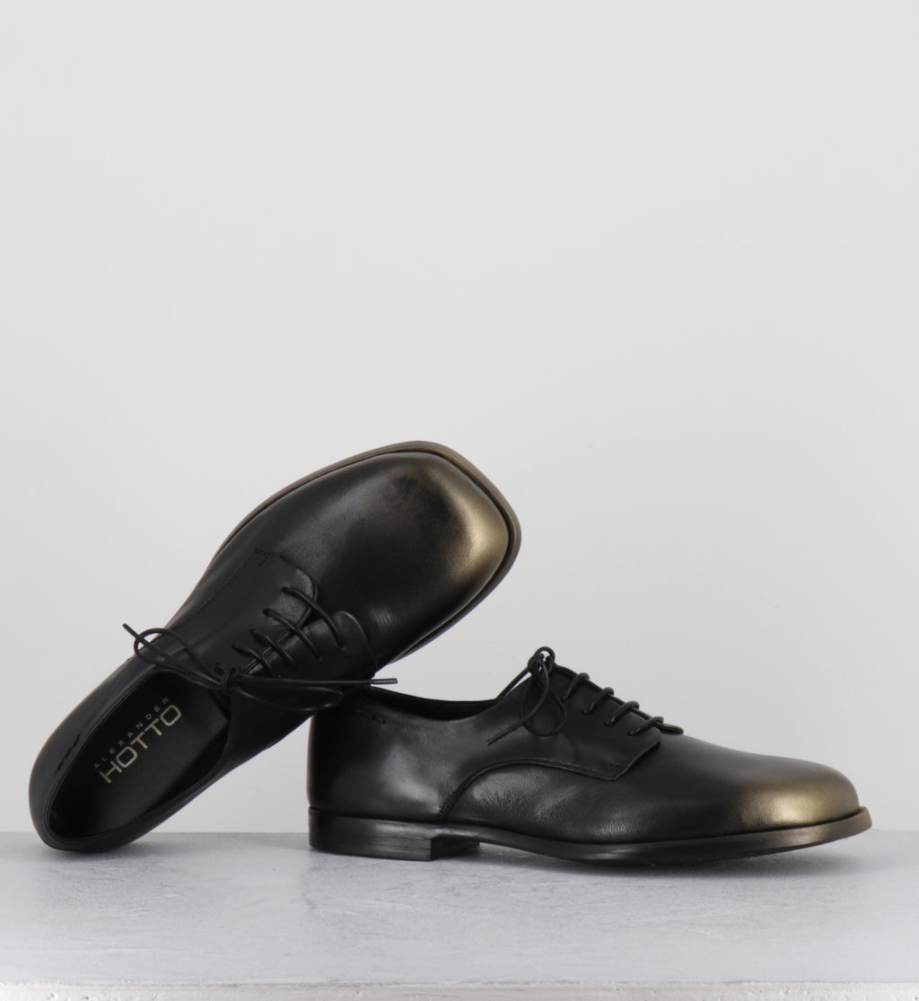 Derby en cuir noir et doré - 62370  TELATO NERO