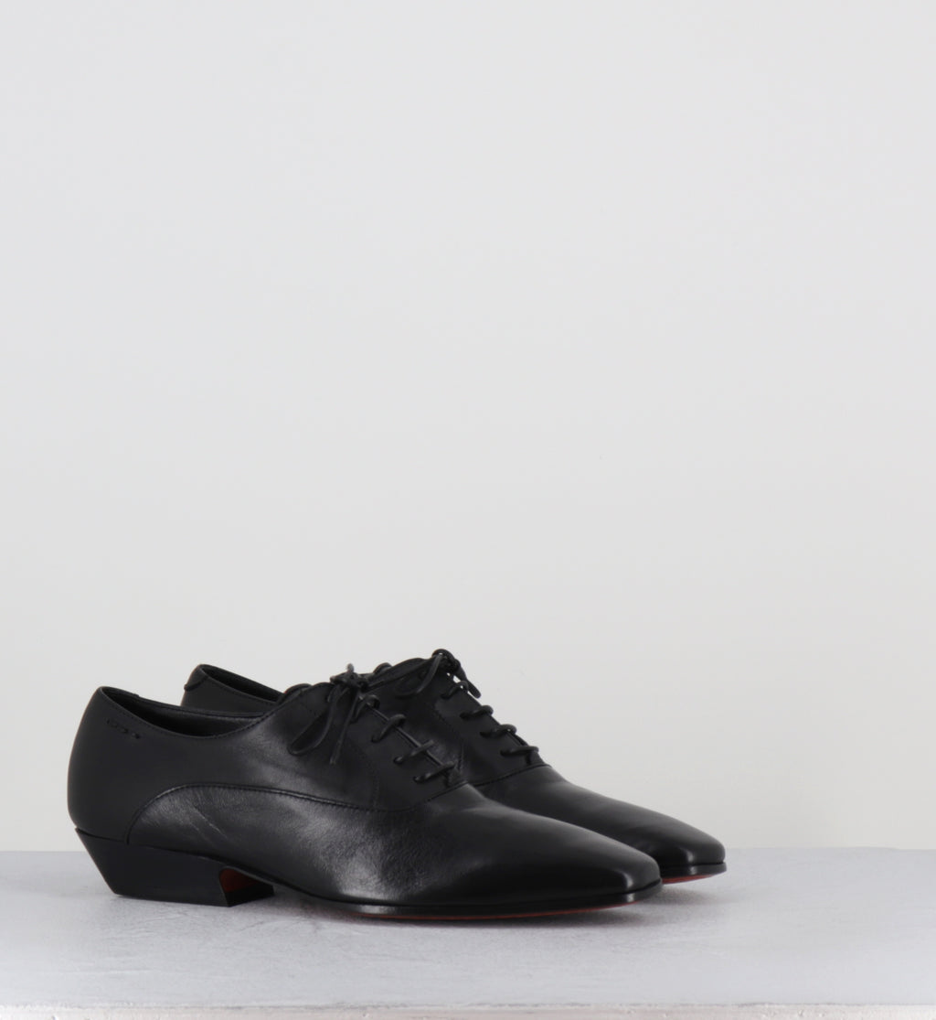 Derby pointu en cuir noir - 60370 GLAMOUR NERO