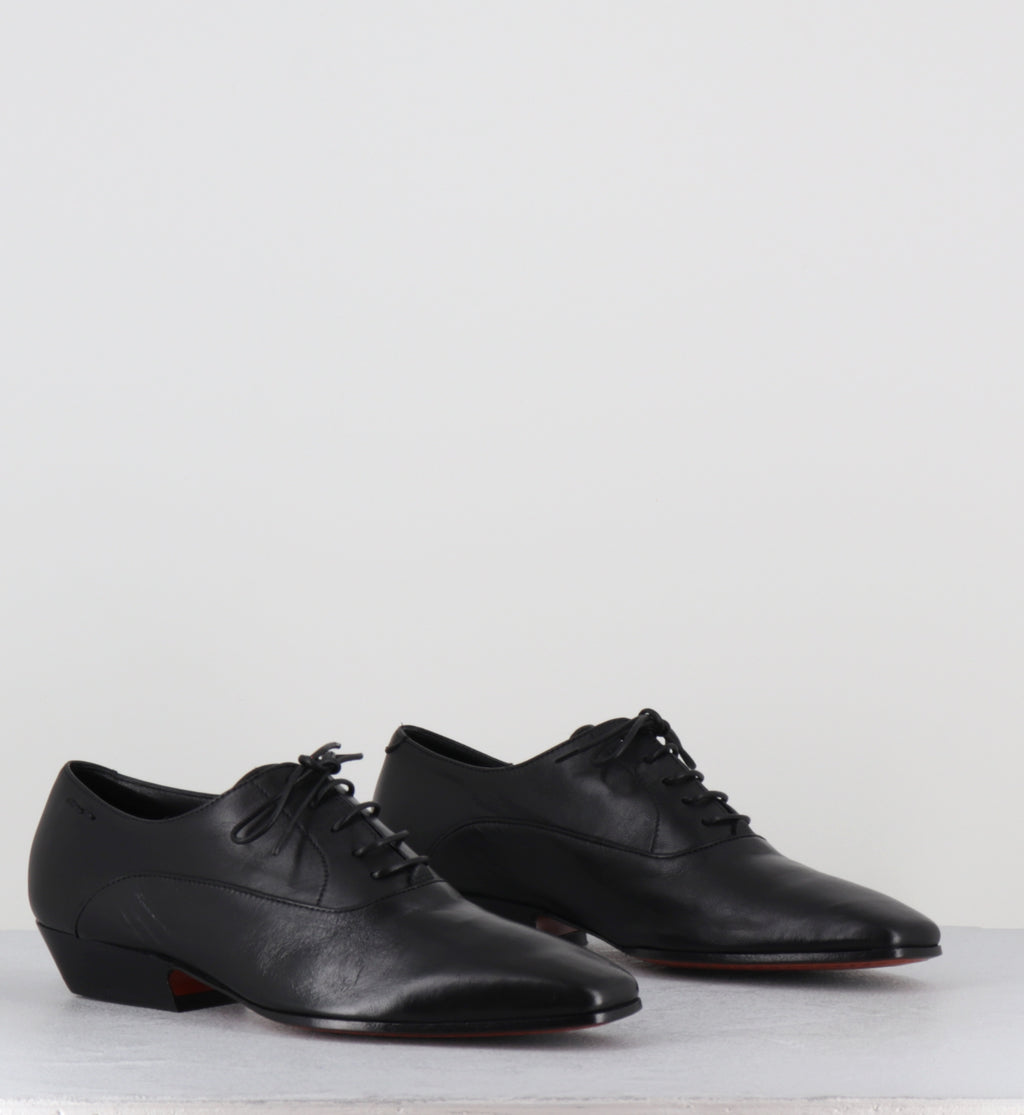 Derby pointu en cuir noir - 60370 GLAMOUR NERO