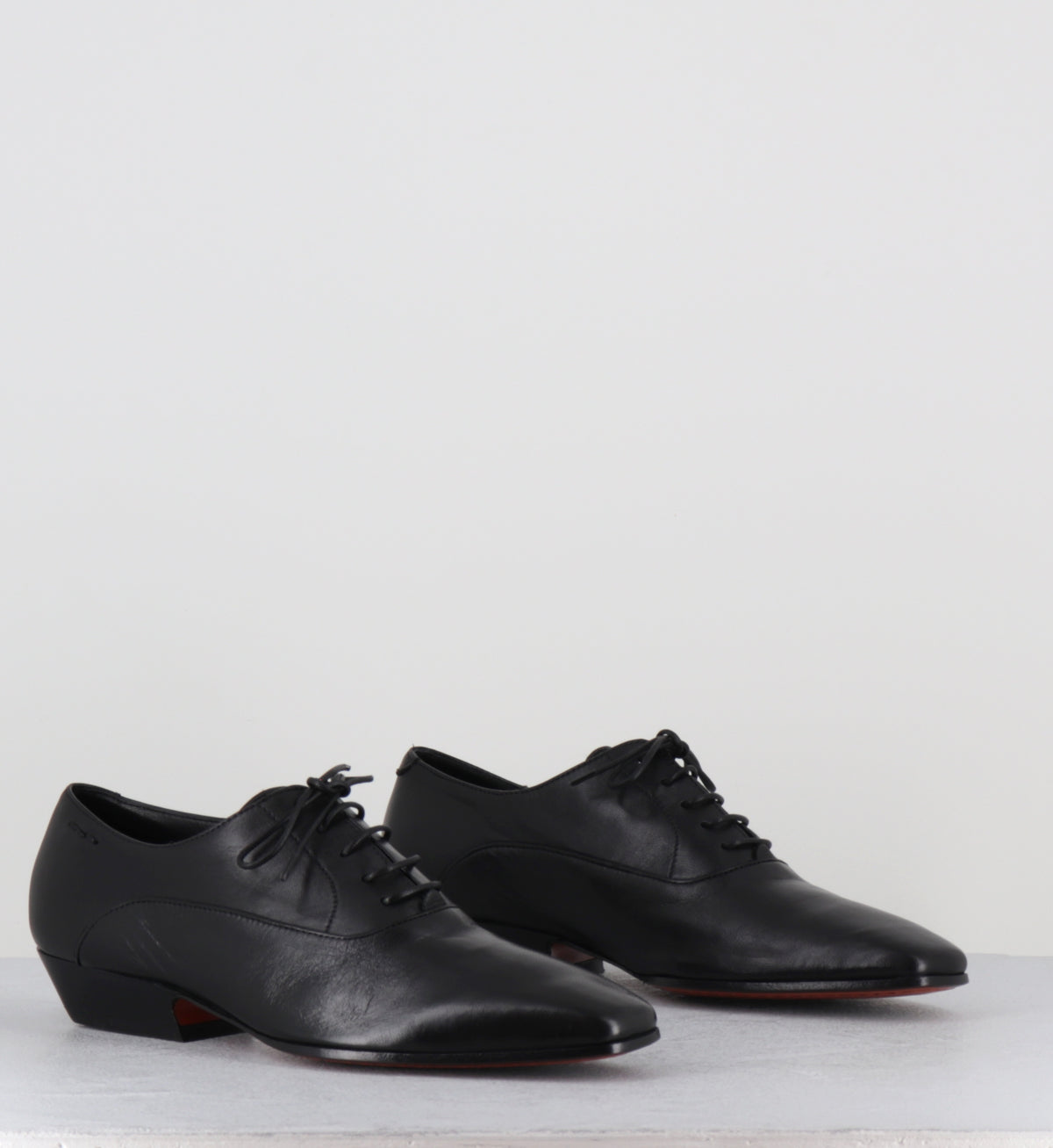 Derby pointu en cuir noir - 60370 GLAMOUR NERO