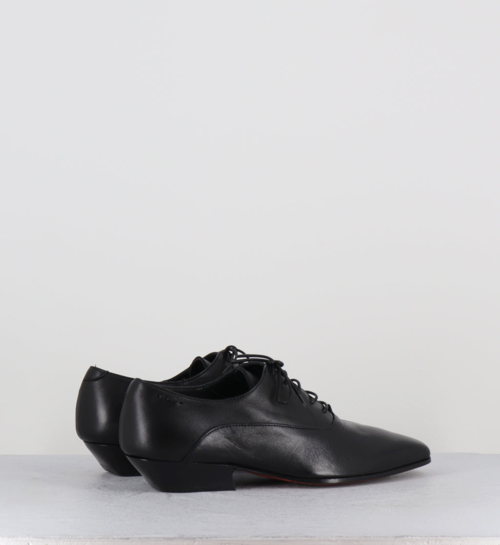Derby pointu en cuir noir - 60370 GLAMOUR NERO