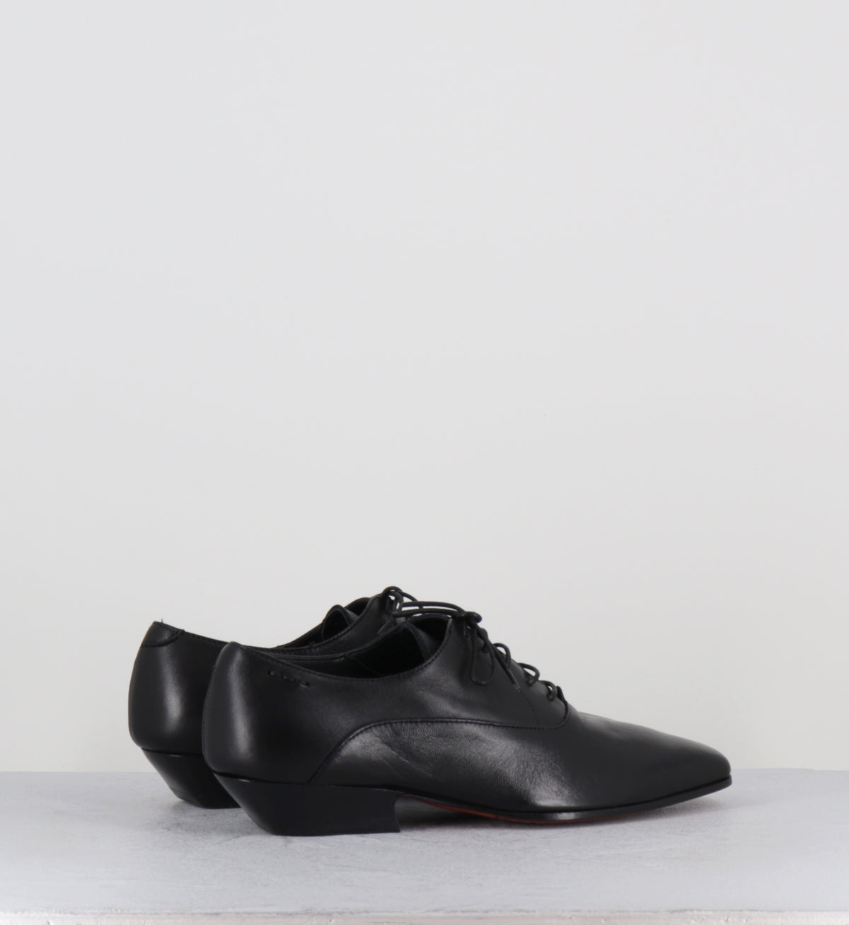 Derby pointu en cuir noir - 60370 GLAMOUR NERO