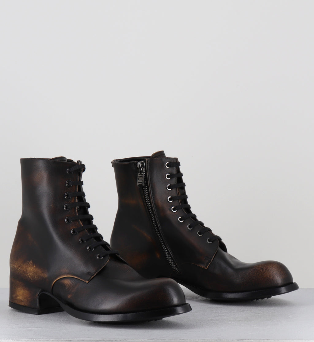 Bottines à lacets en cuir marron brossé - JOLE VIPER SEGALE