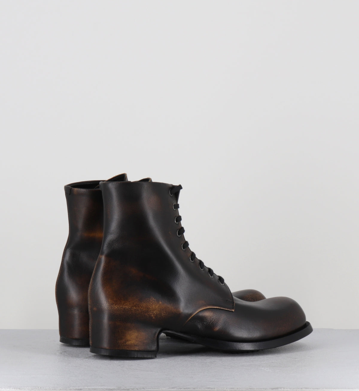Bottines à lacets en cuir marron brossé - JOLE VIPER SEGALE