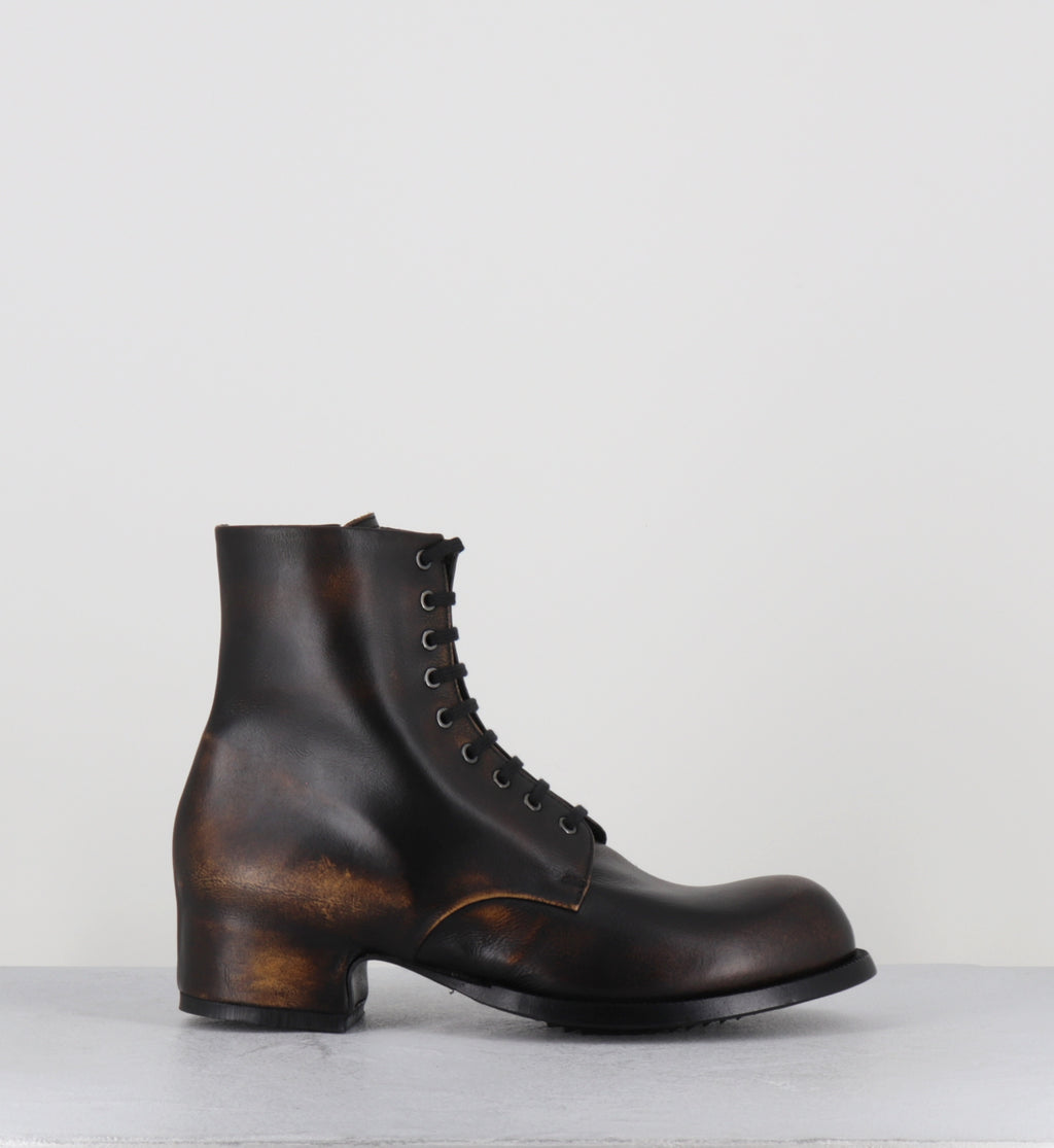 Bottines à lacets en cuir marron brossé - JOLE VIPER SEGALE