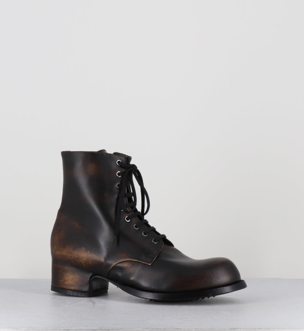 Bottines à lacets en cuir marron brossé - JOLE VIPER SEGALE