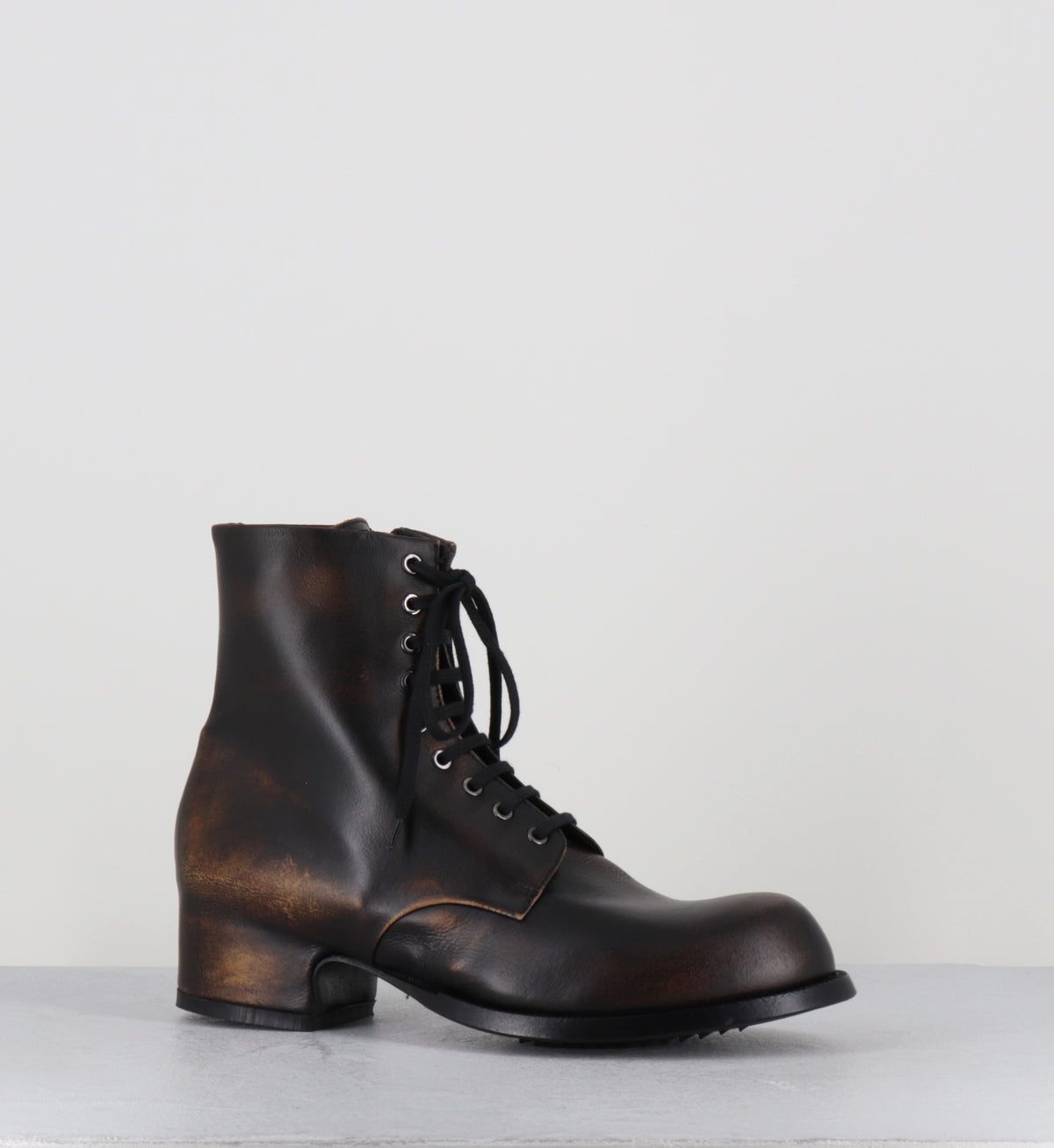 Bottines à lacets en cuir marron brossé - JOLE VIPER SEGALE
