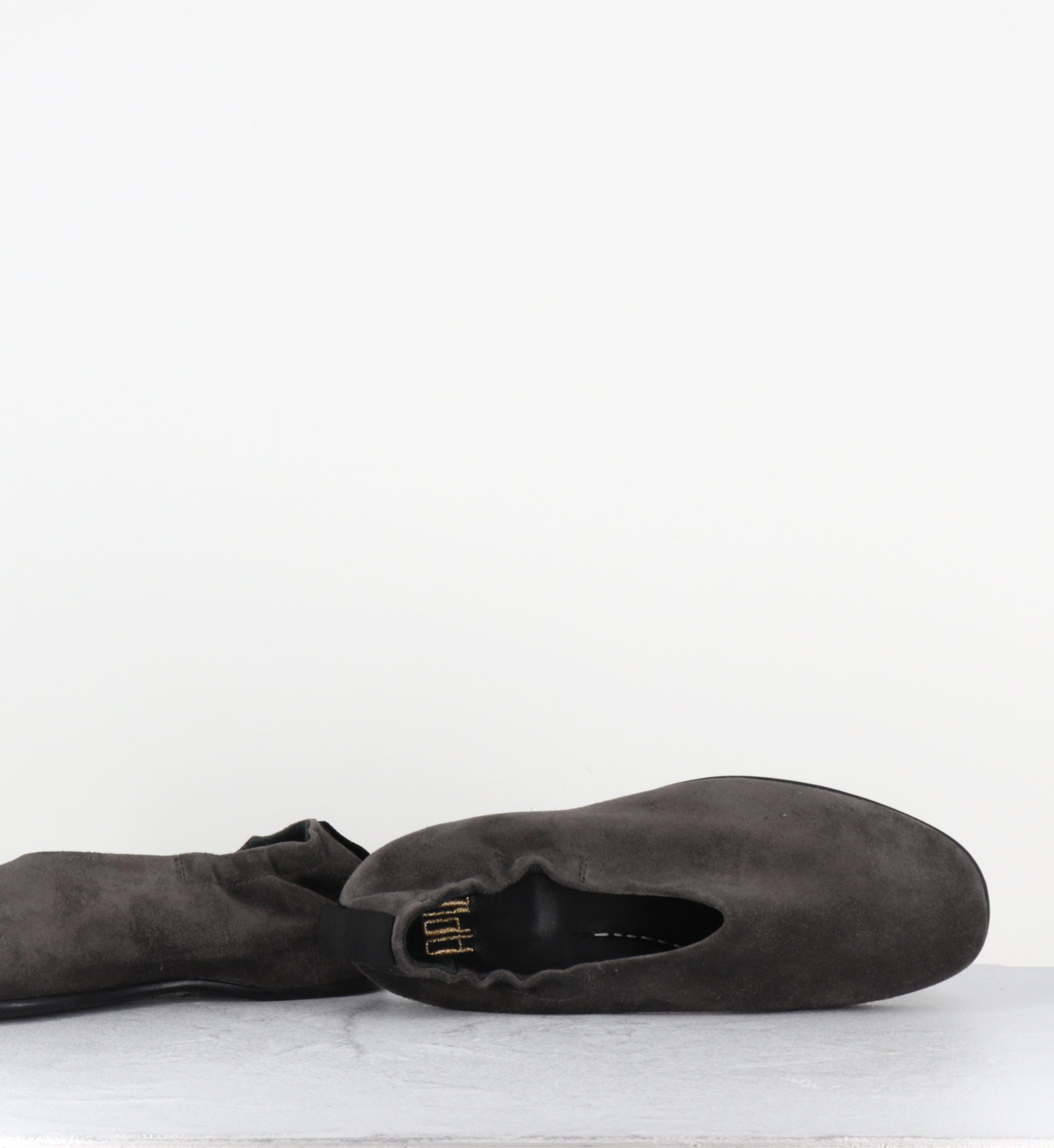 Ballerines en daim gris japonisantes - LOLA PEACH QUINOA