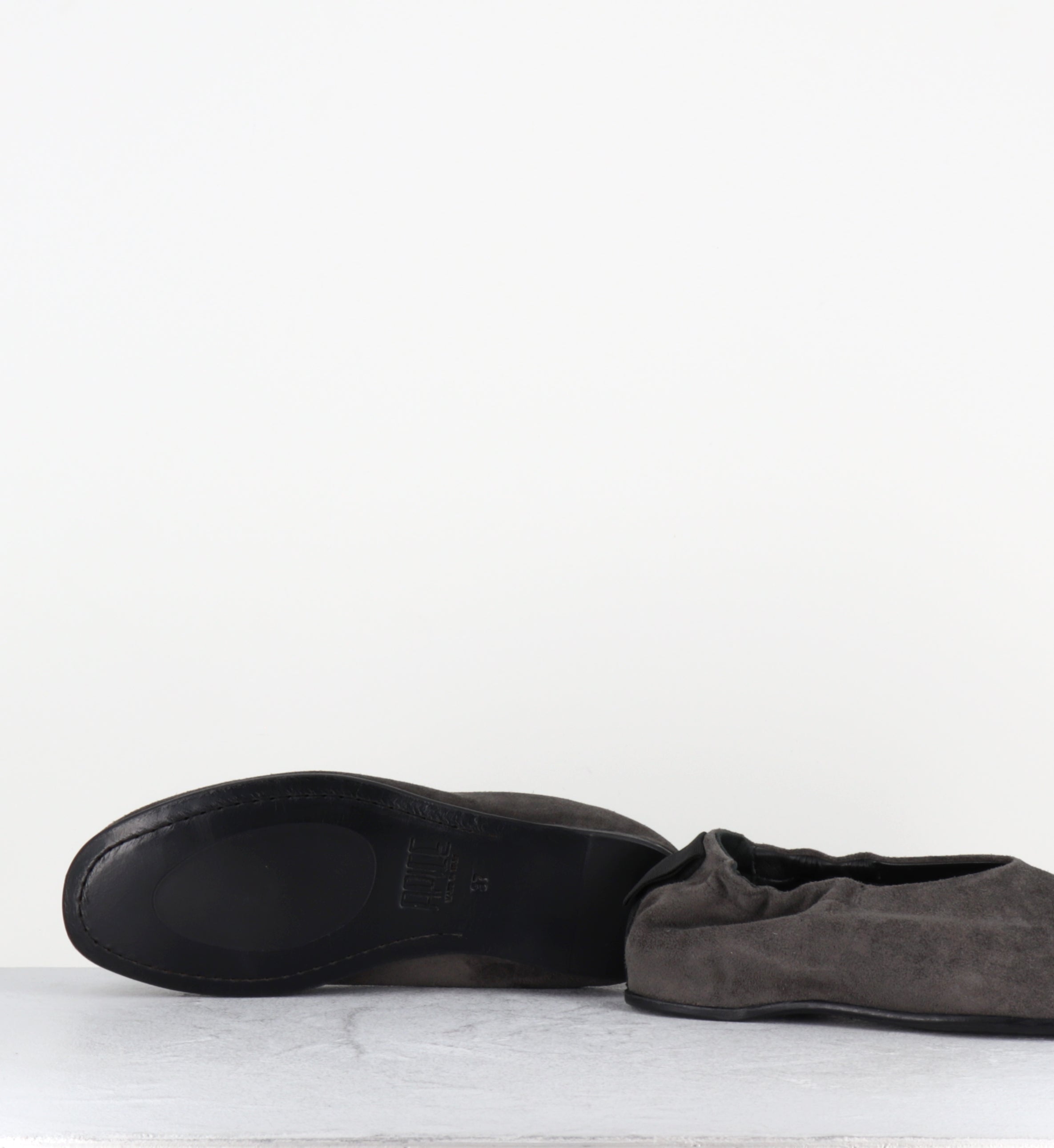 Ballerines en daim gris japonisantes - LOLA PEACH QUINOA