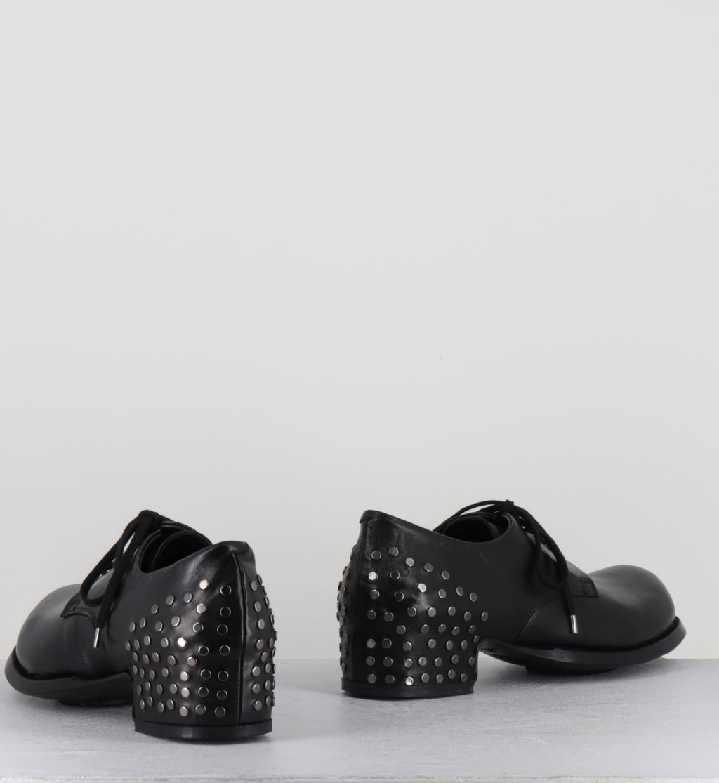 Derby à talon en cuir noir - SIRA RIVET MOUSSE NERO