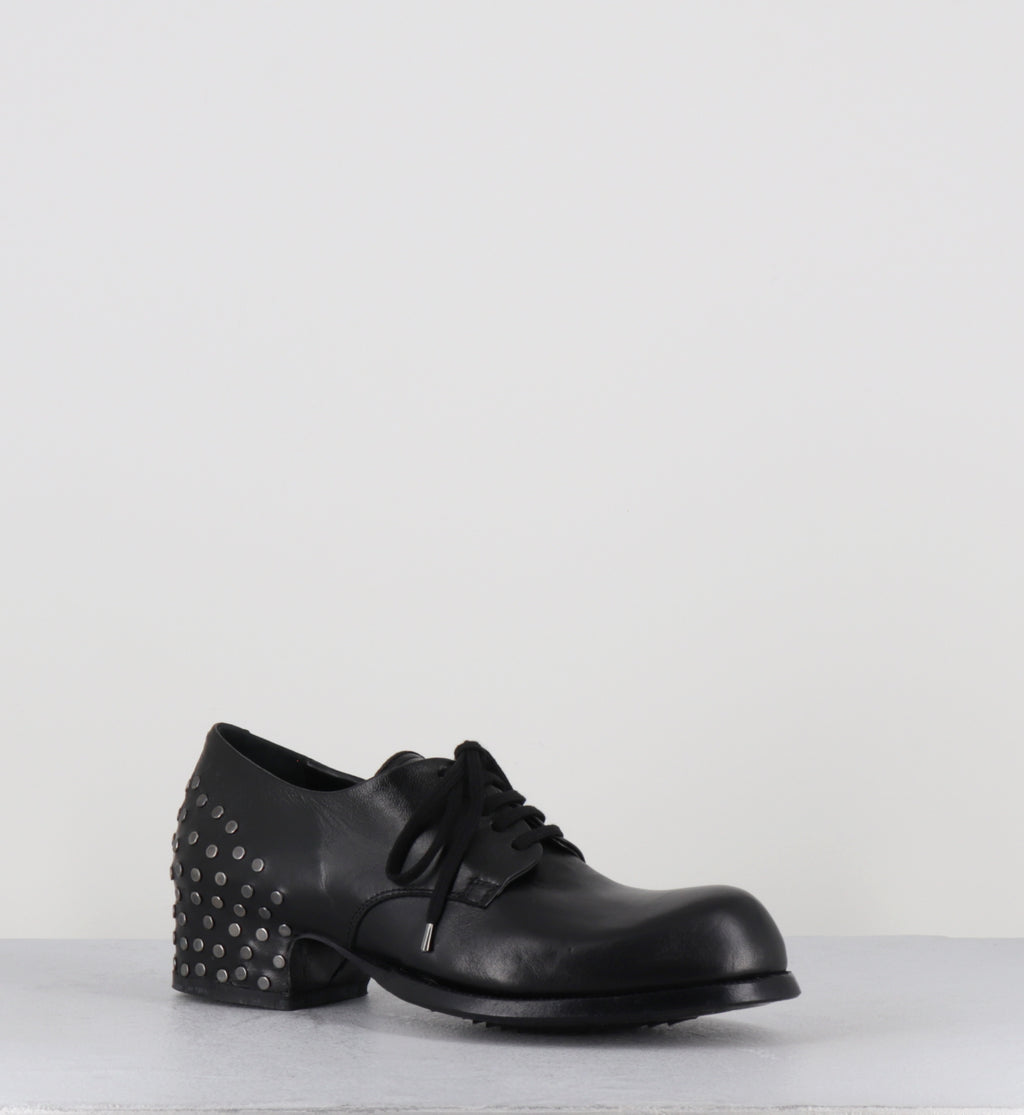 Derby à talon en cuir noir - SIRA RIVET MOUSSE NERO