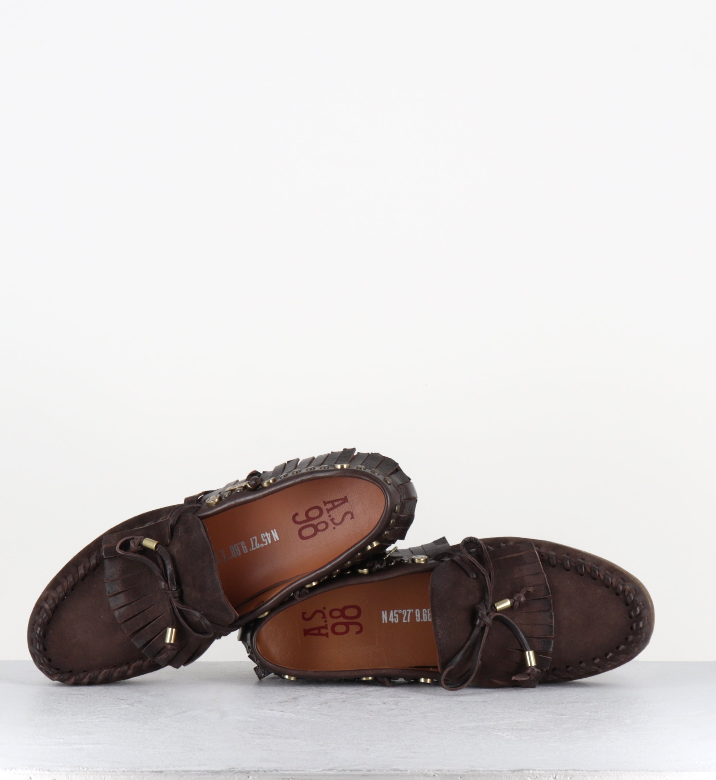 Mocassins indiens en daim marron - C16103 EBANO DOWE