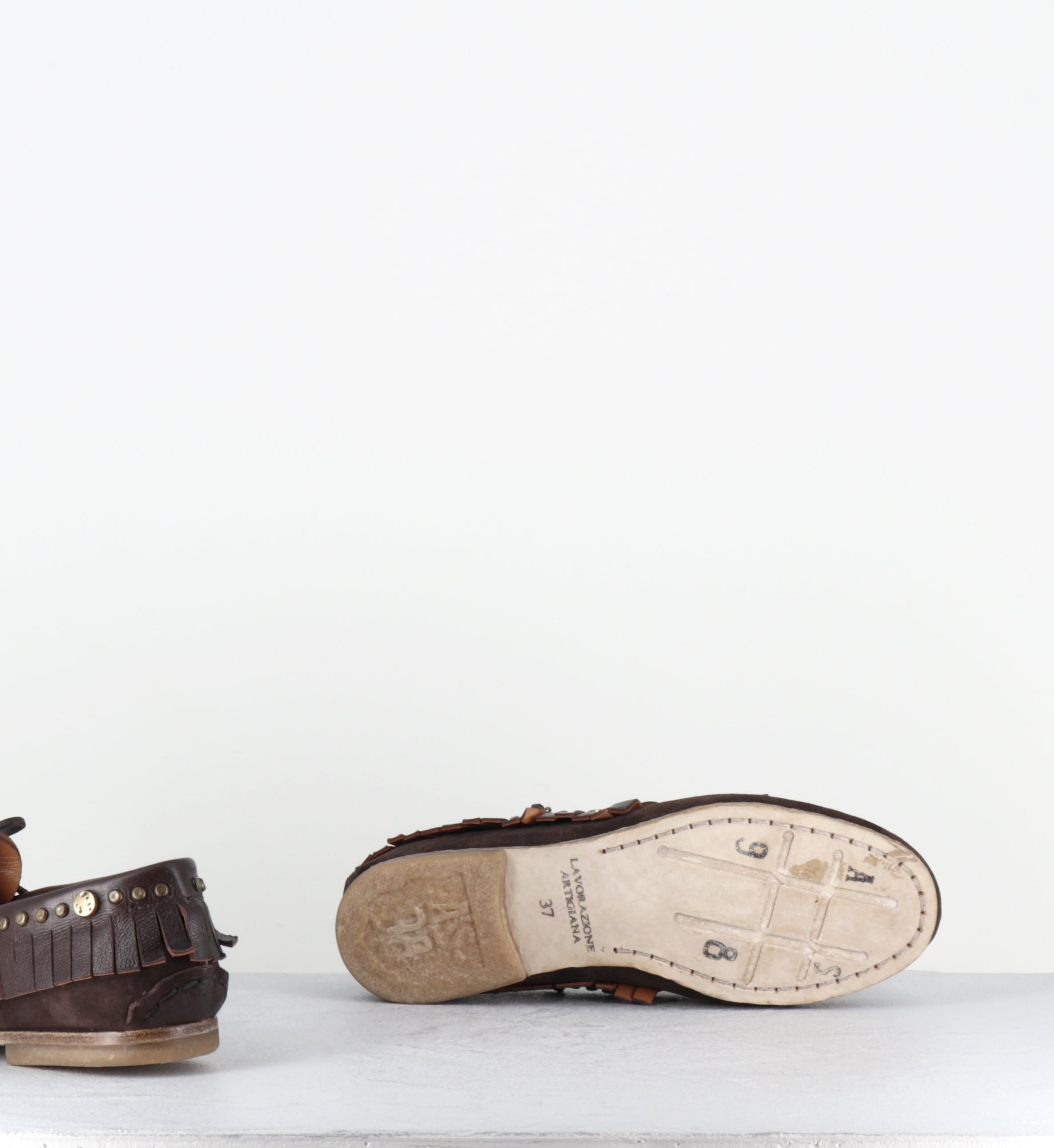 Mocassins indiens en daim marron - C16103 EBANO DOWE