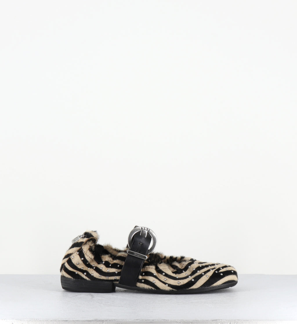Ballerines pony zèbre boucle noir - C30104 CAPPUCINO NERO