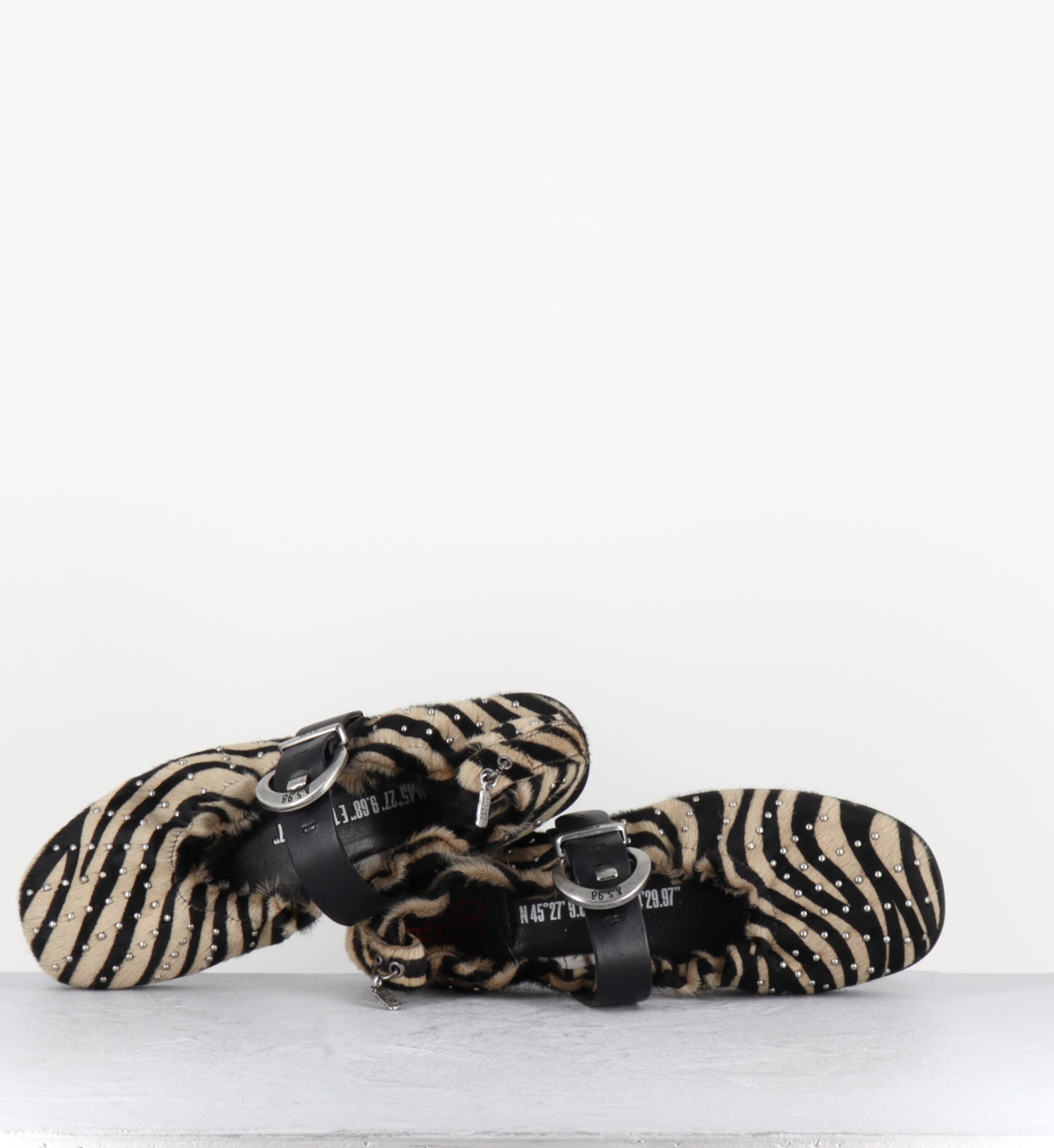 Ballerines pony zèbre boucle noir - C30104 CAPPUCINO NERO