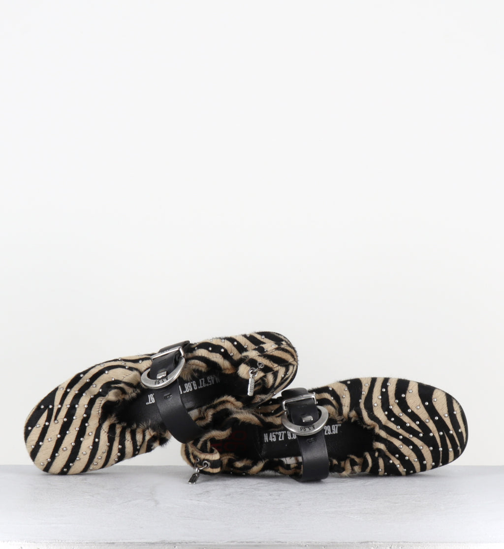 Ballerines pony zèbre boucle noir - C30104 CAPPUCINO NERO