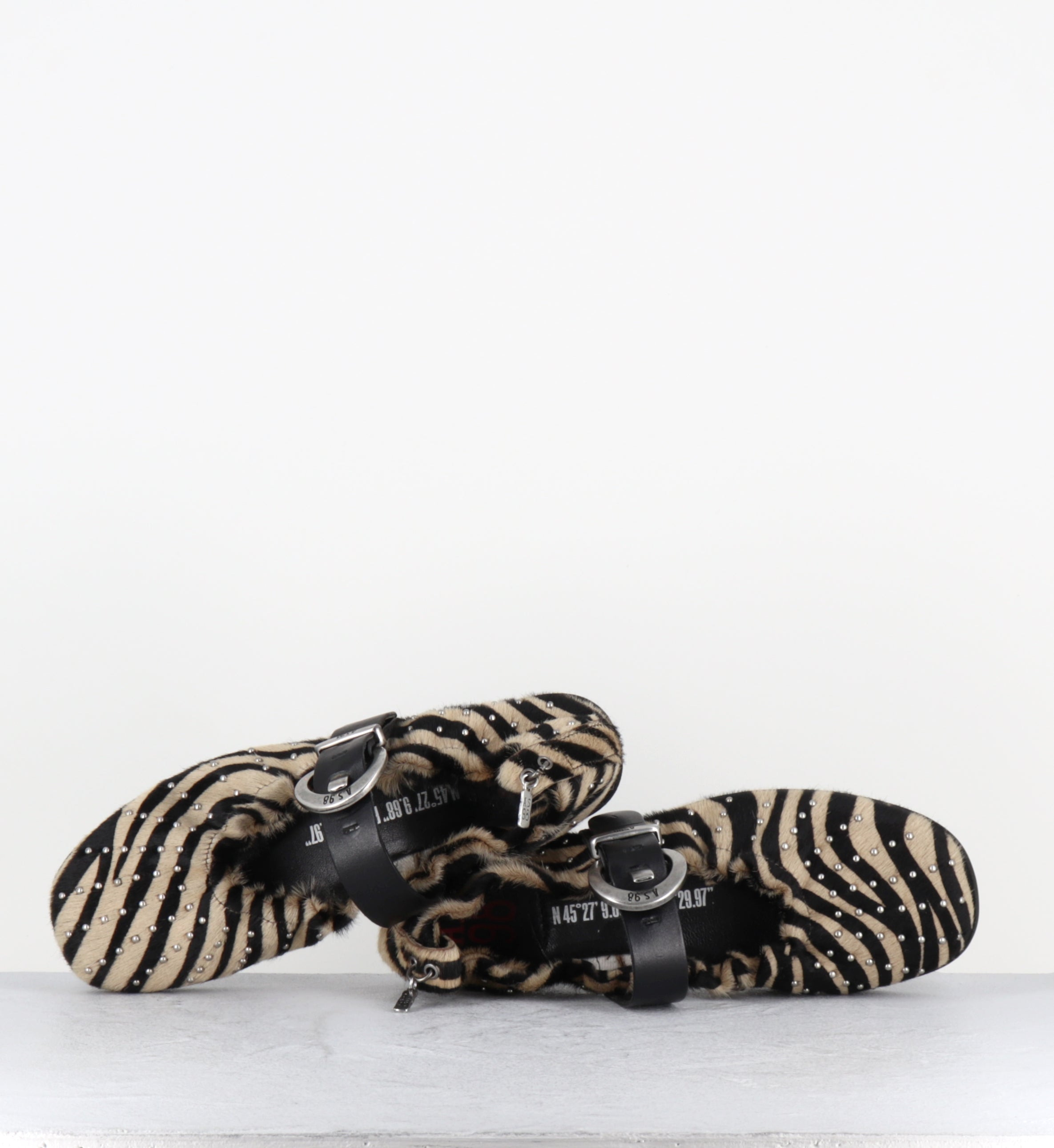 Ballerines pony zèbre boucle noir - C30104 CAPPUCINO NERO